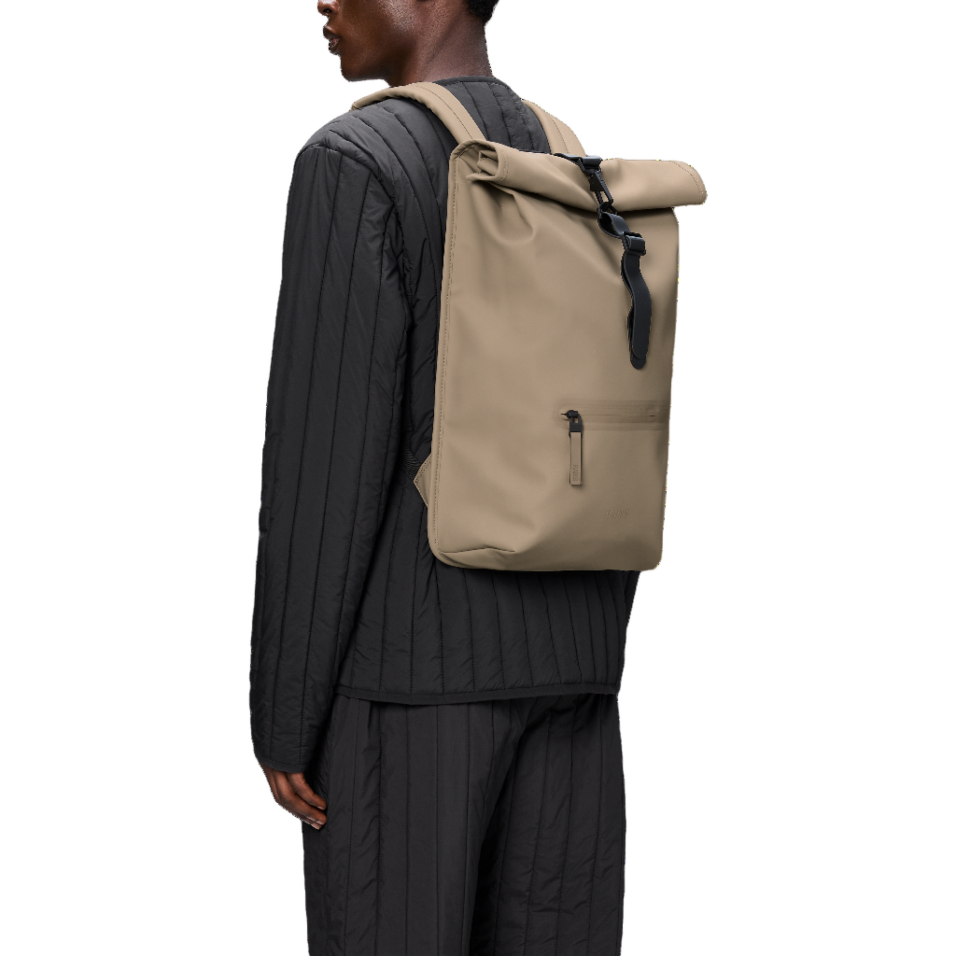 Rains Rolltop Rucksack in Beige