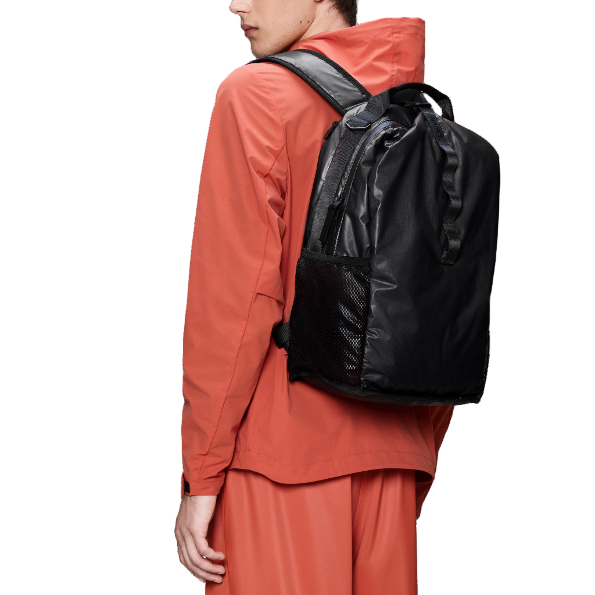 Rains Sibu Clip Front Backpack in Black