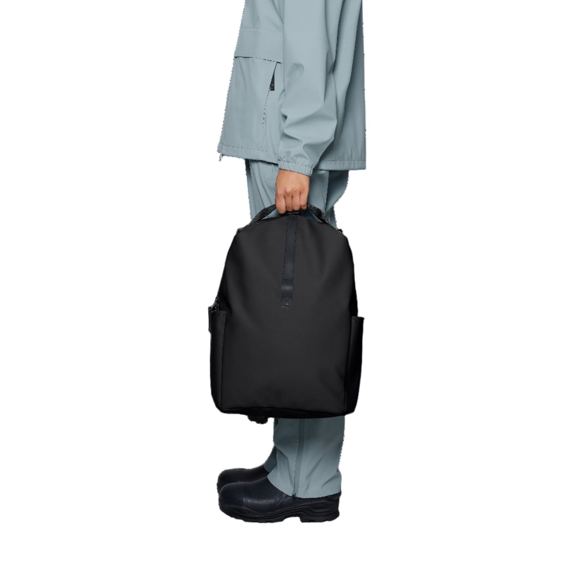 Rains Clip Front Backpack in Black