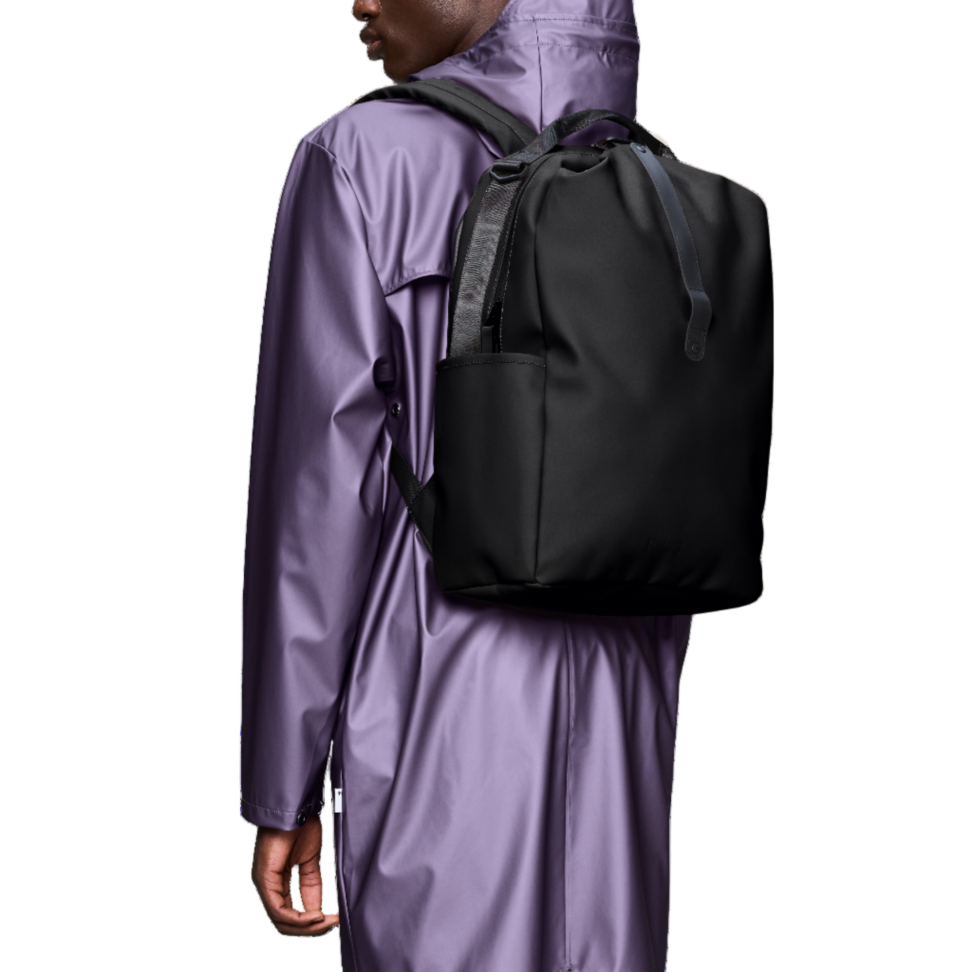 Rains Clip Front Backpack in Black