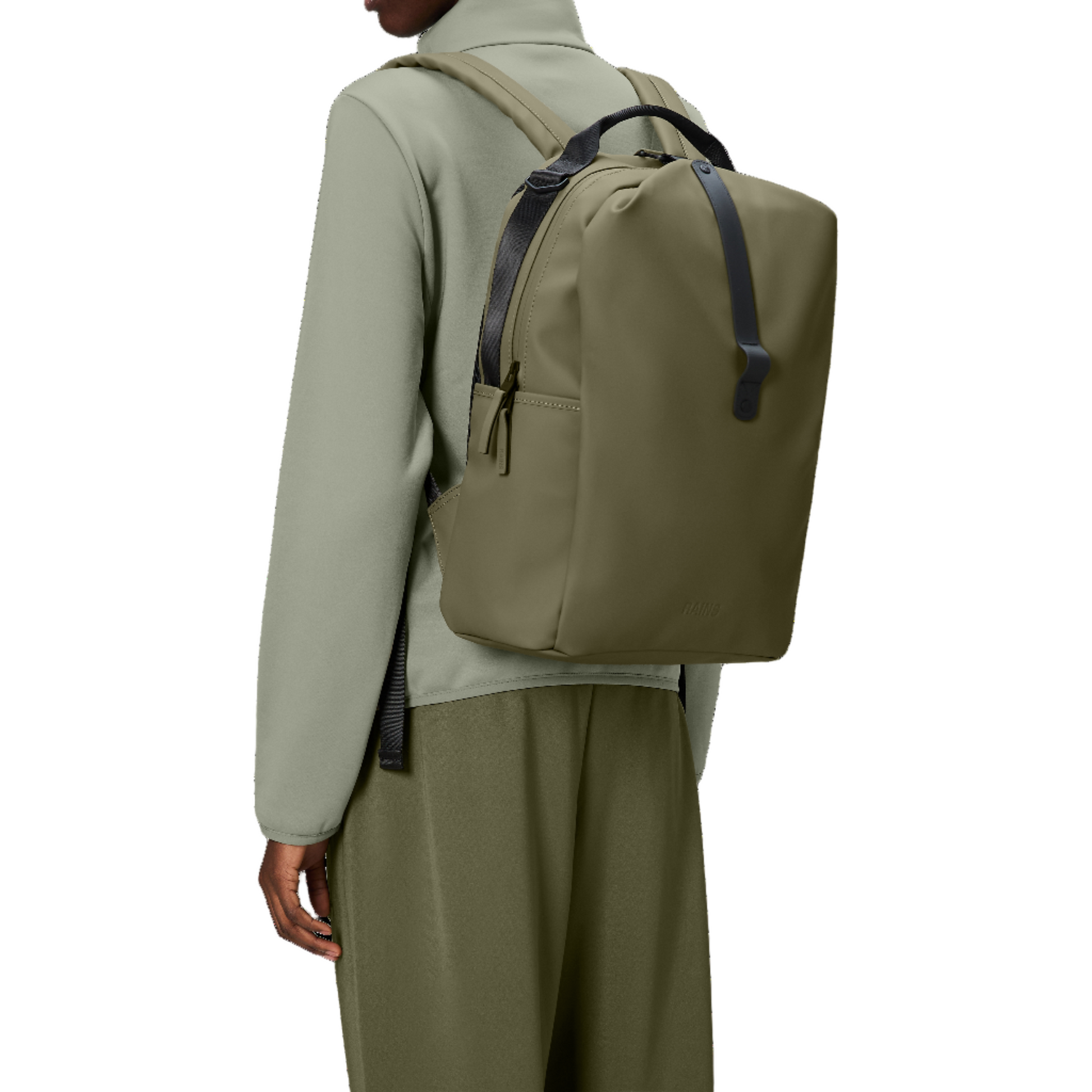 Rains Clip Front Backpack in Marsh