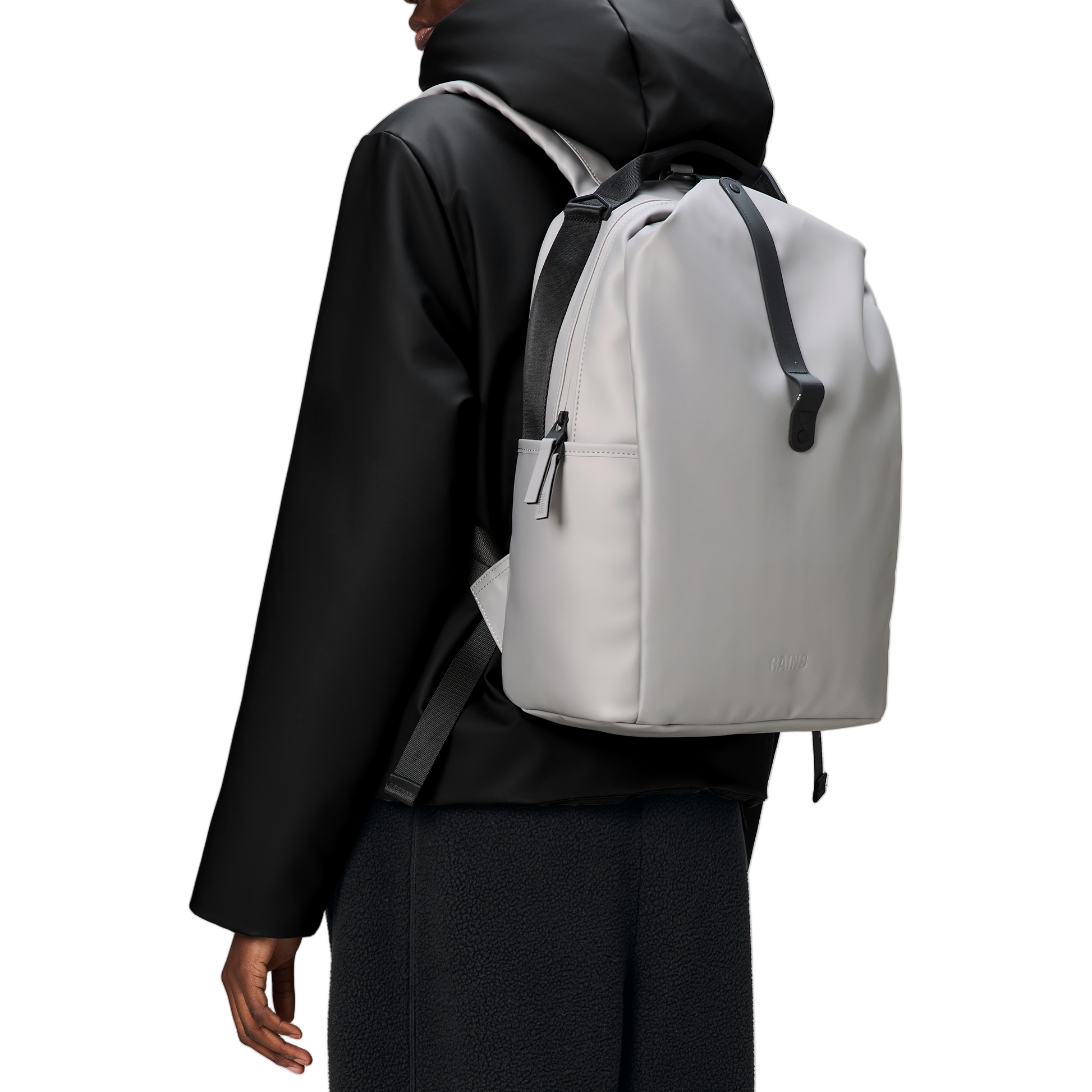 Rains Clip Front Backpack in Nimbus