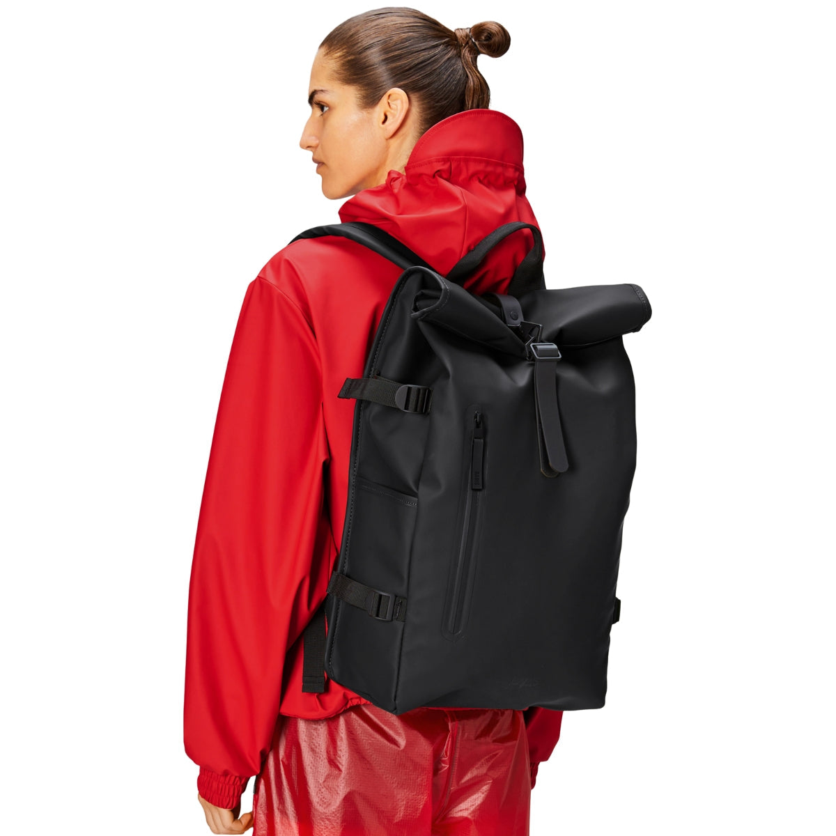 Rains Rolltop Rucksack Large in Black