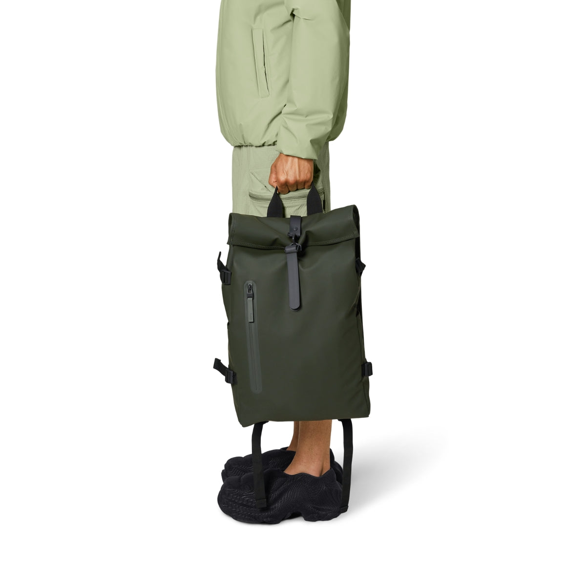 Rains Rolltop Rucksack Large in Green