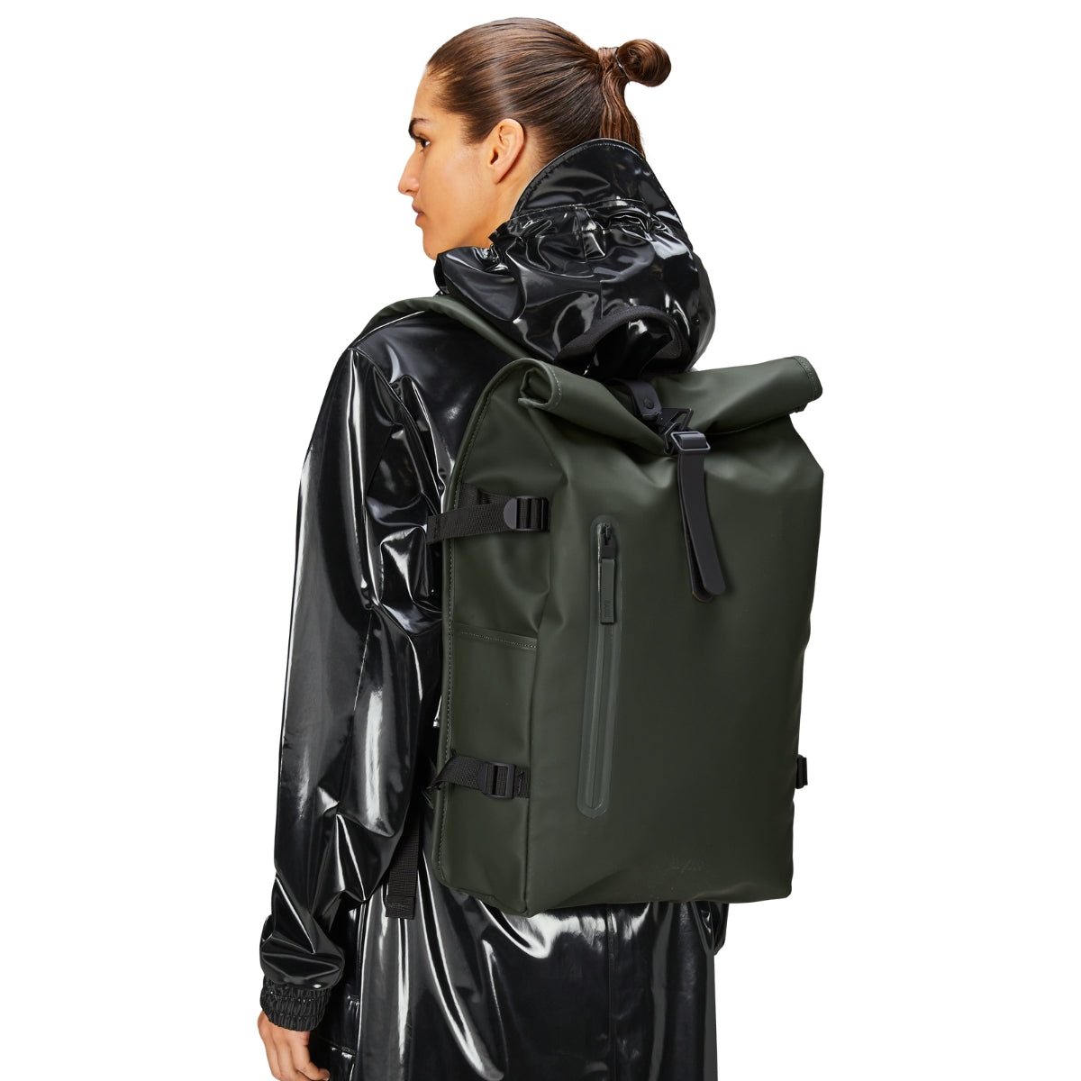 Rains Rolltop Rucksack Large in Green