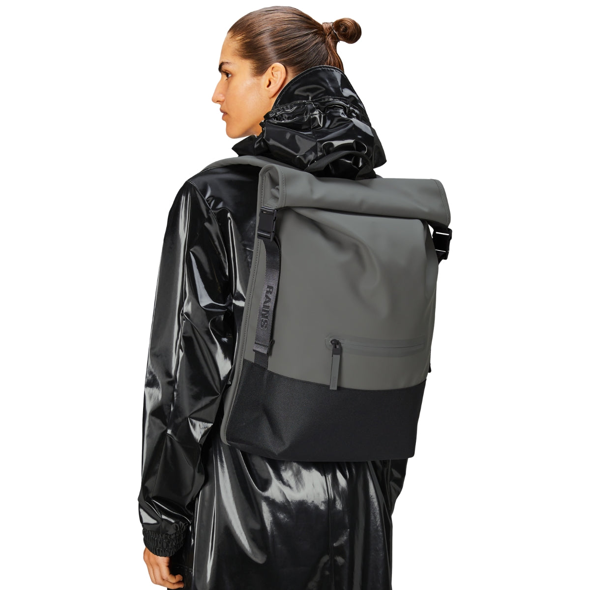 Rains Trail Rolltop Backpack in Grey