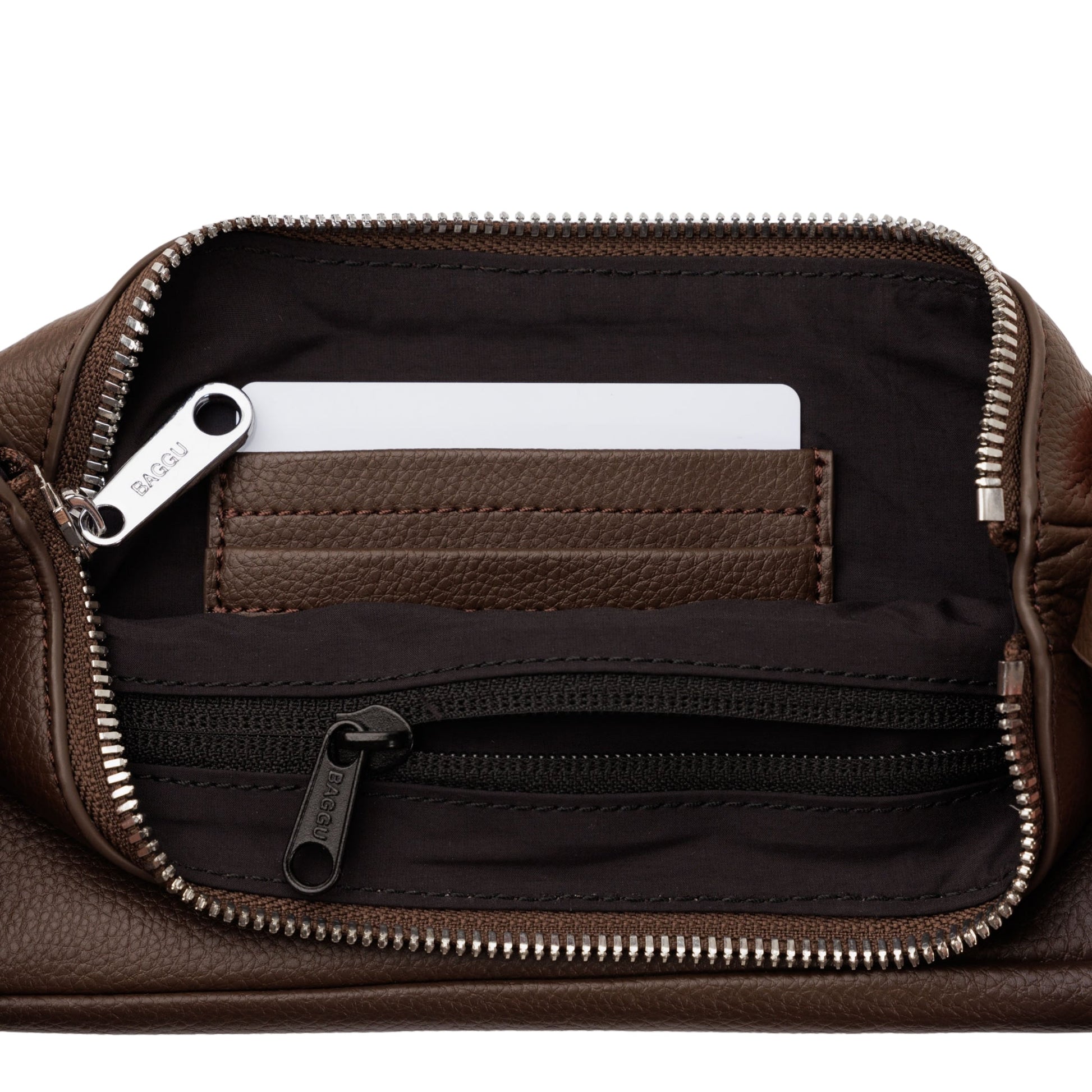 Baggu Recycled Leather Pochette in Brown