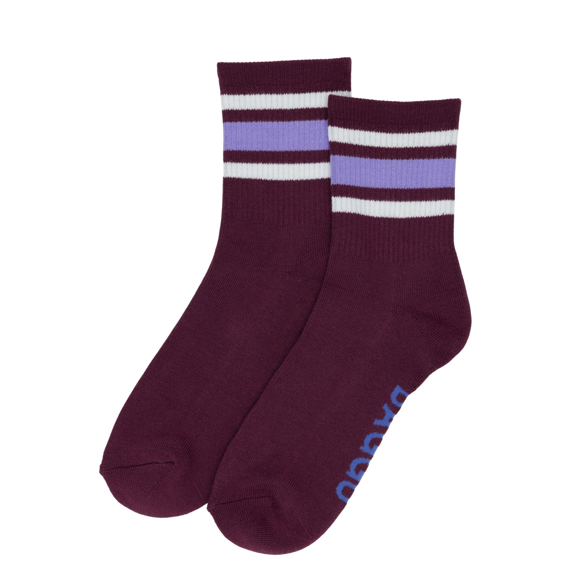 Baggu Ribbed Sock in Mahogany Stripe
