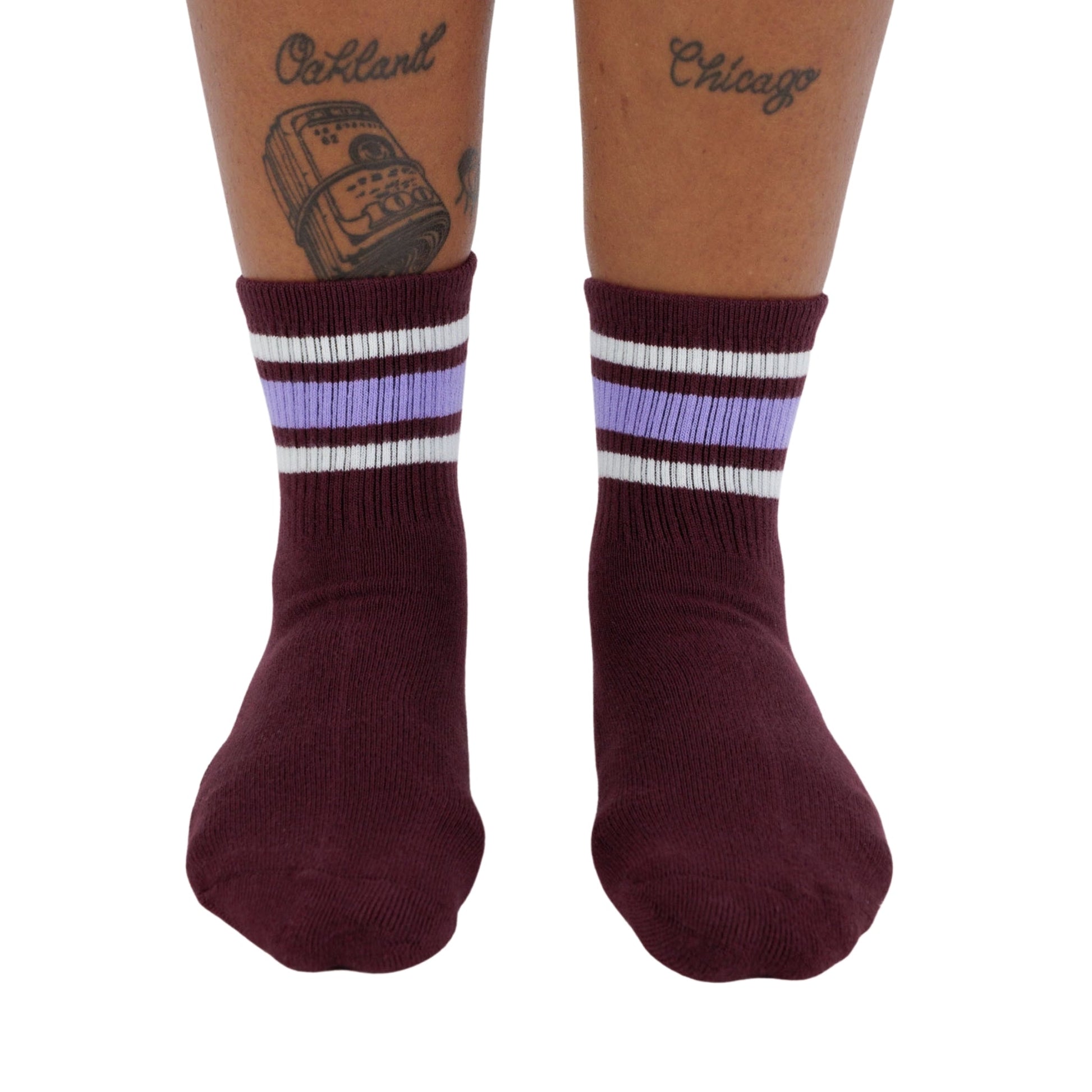 Baggu Ribbed Sock in Mahogany Stripe