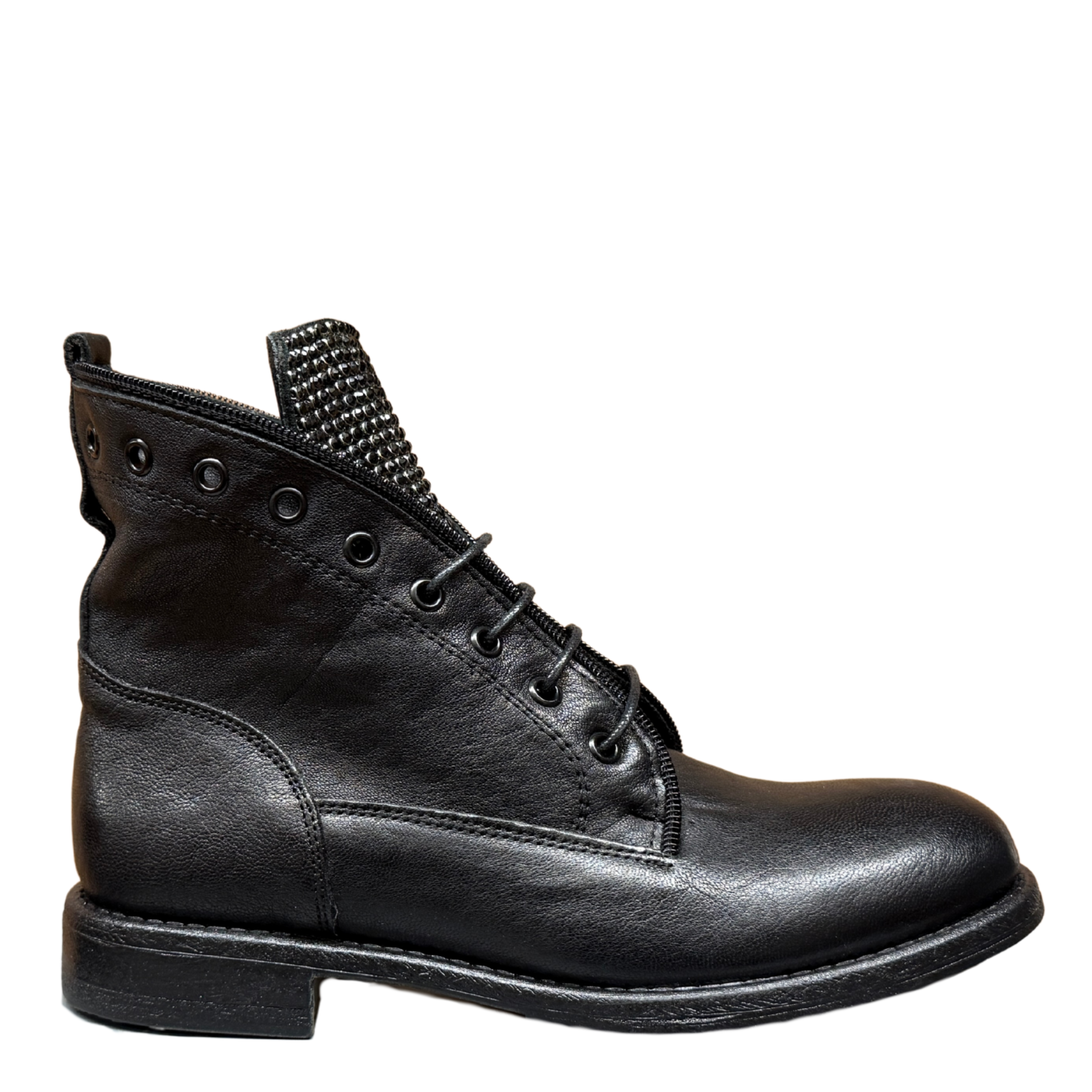 Getoutside Women's Combat Boot Studs in Black Leather