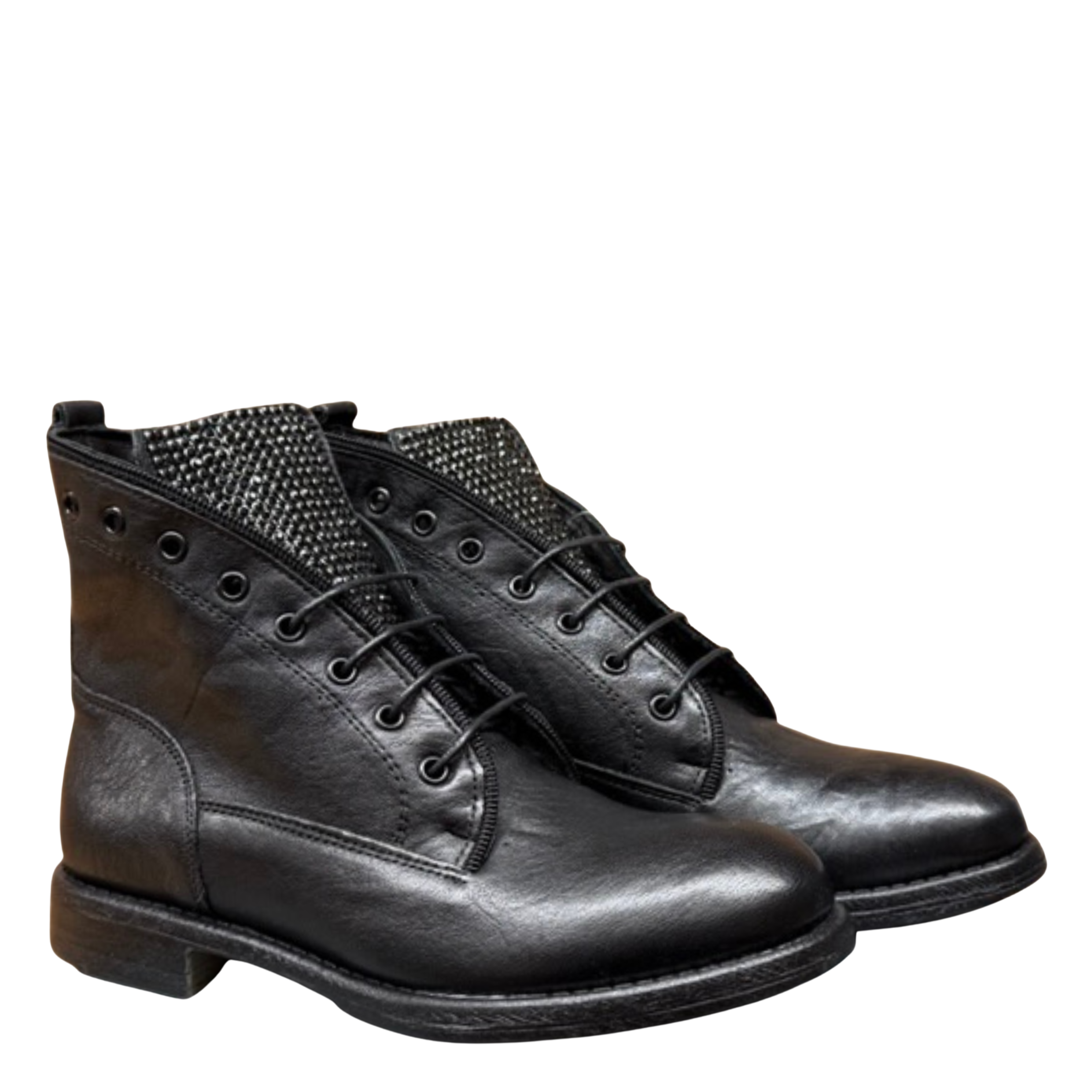 Getoutside Women's Combat Boot Studs in Black Leather