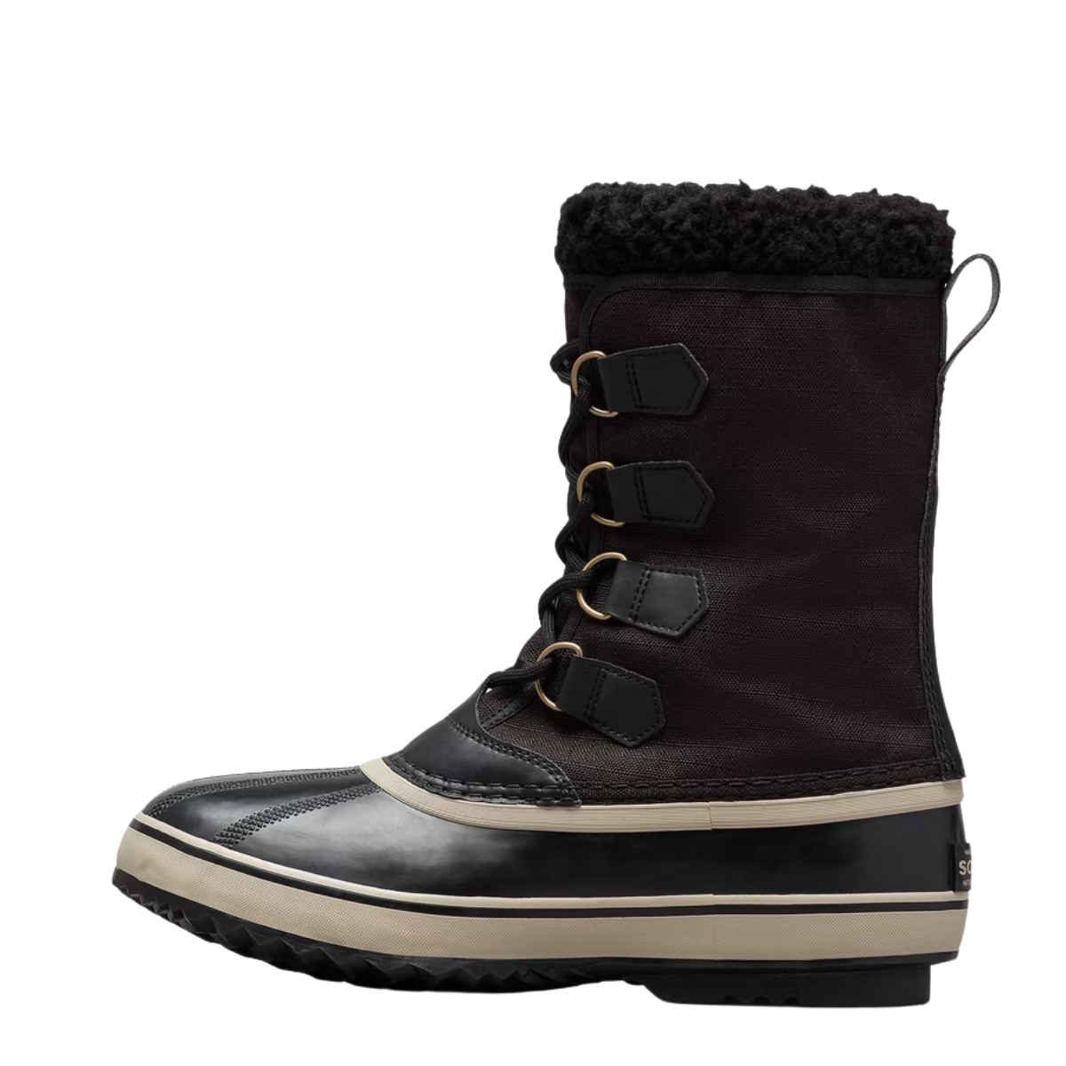 Sorel Men's 1964 Pac Nylon Waterproof Boot in Black/Ancient Fossil