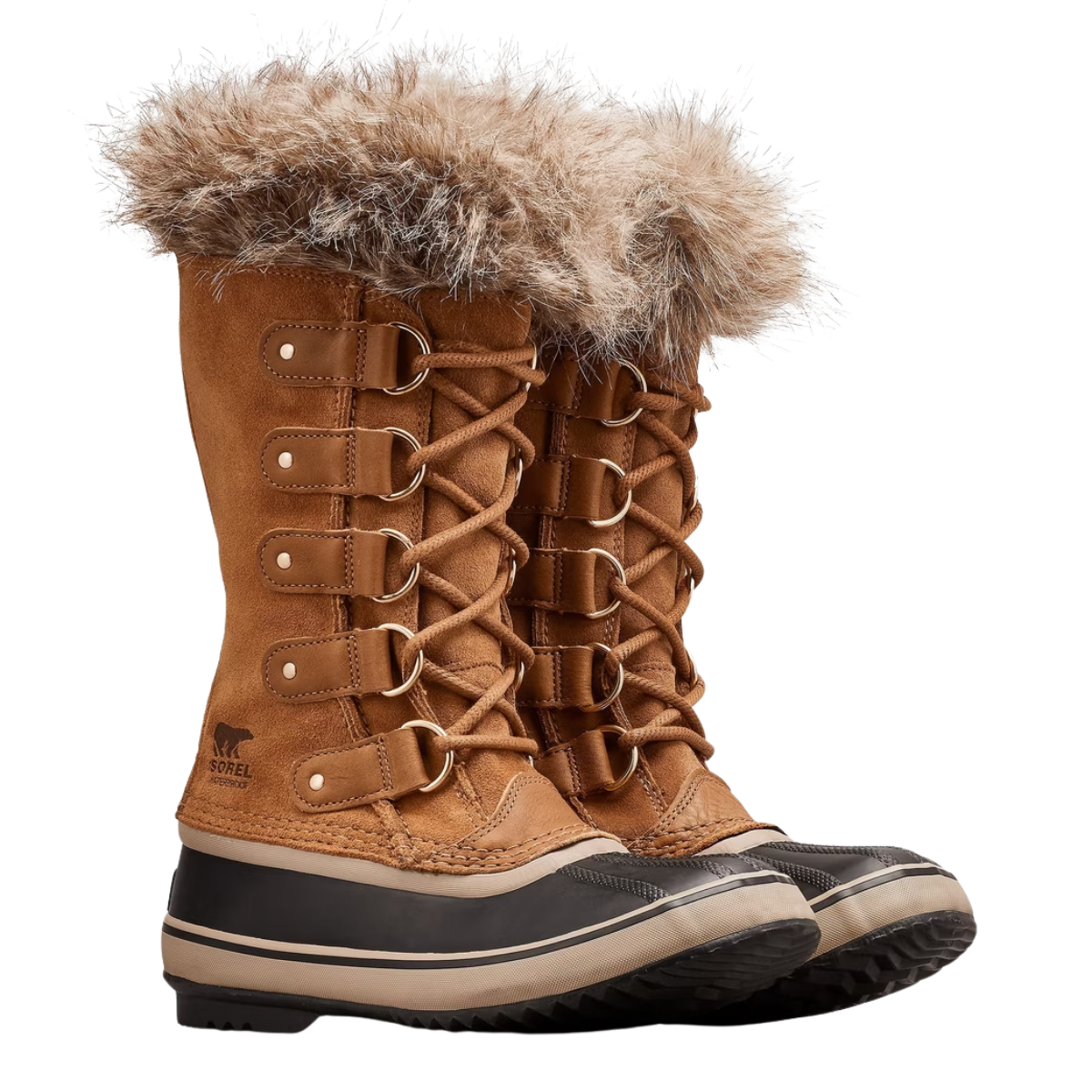 Sorel Women's Joan of Arctic Waterproof Boot in Camel Brown/Black