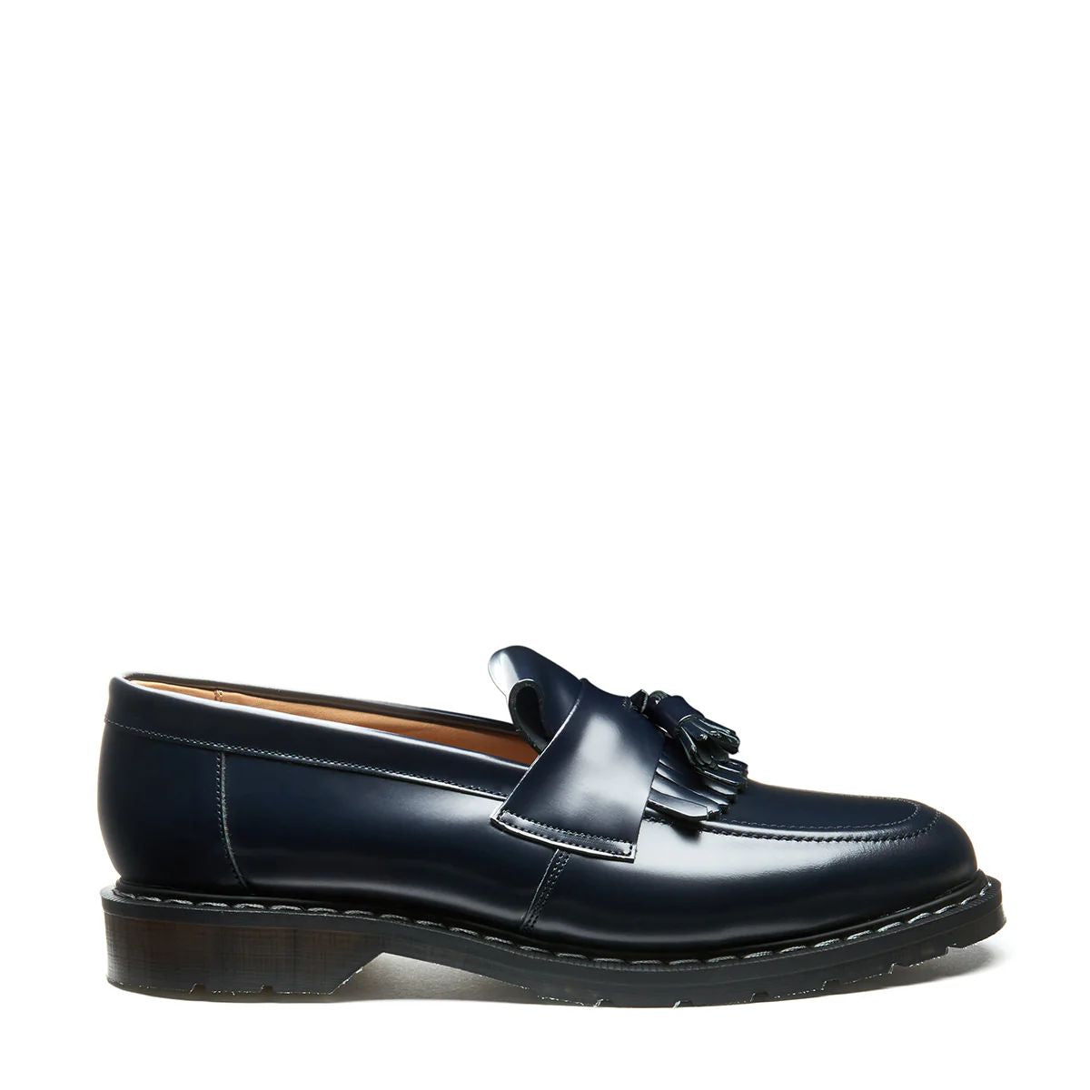 Solovair Tassel Loafer in Navy Hi-Shine