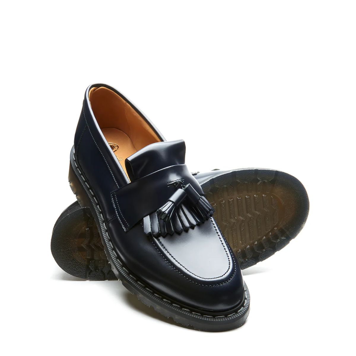 Solovair Tassel Loafer in Navy Hi-Shine