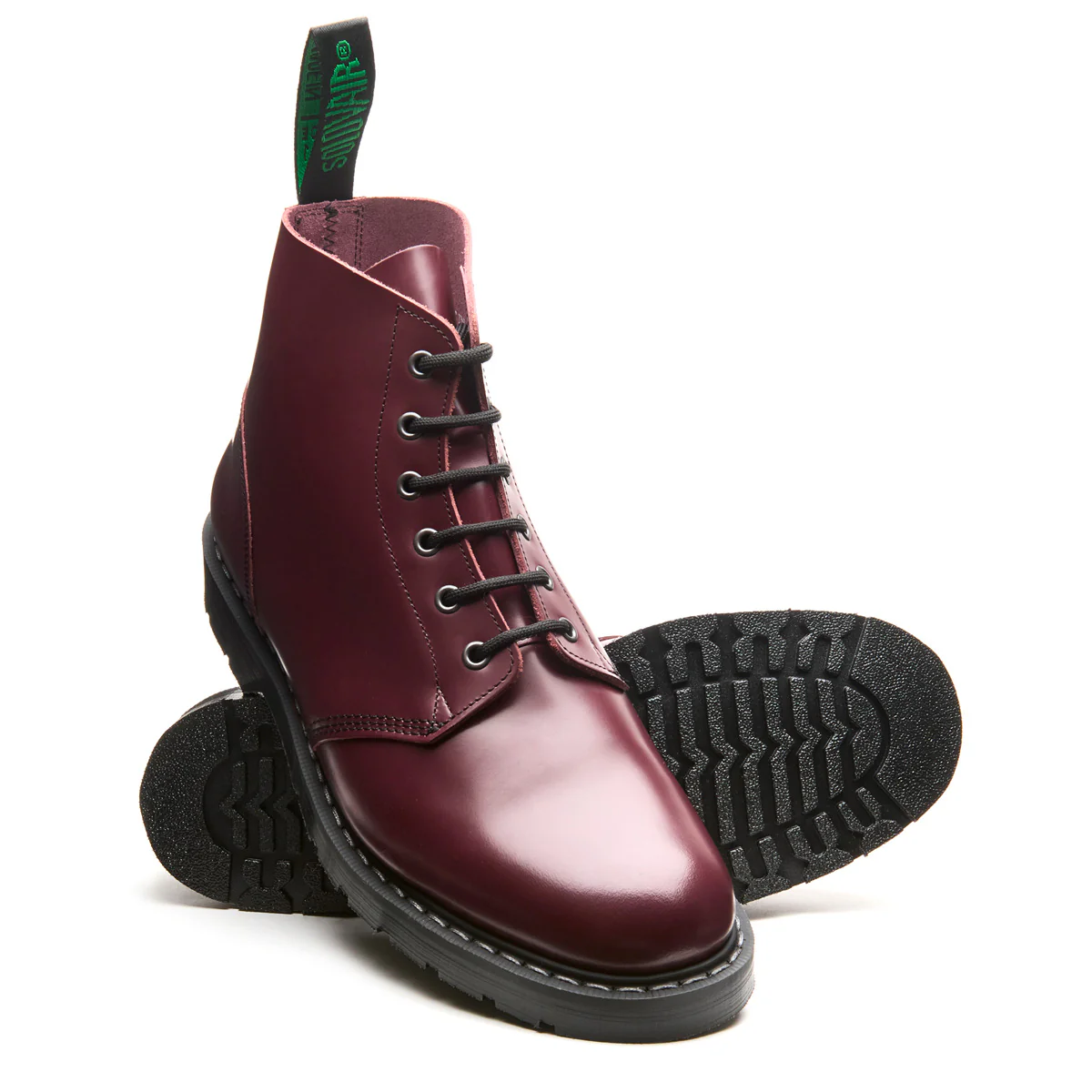 Solovair 6 Eye Astronaut Boot in Oxblood Hi-Shine