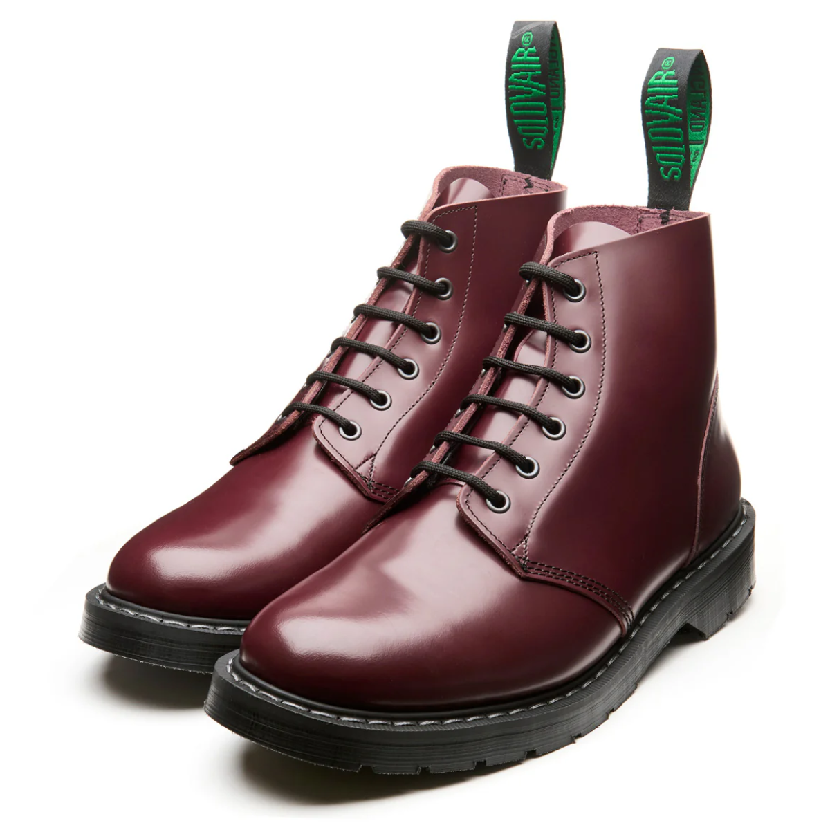 Solovair 6 Eye Astronaut Boot in Oxblood Hi-Shine