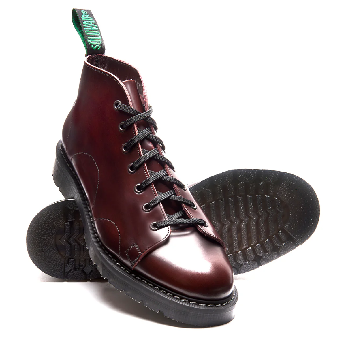 Solovair Monkey Boot in Burgundy Rub-off