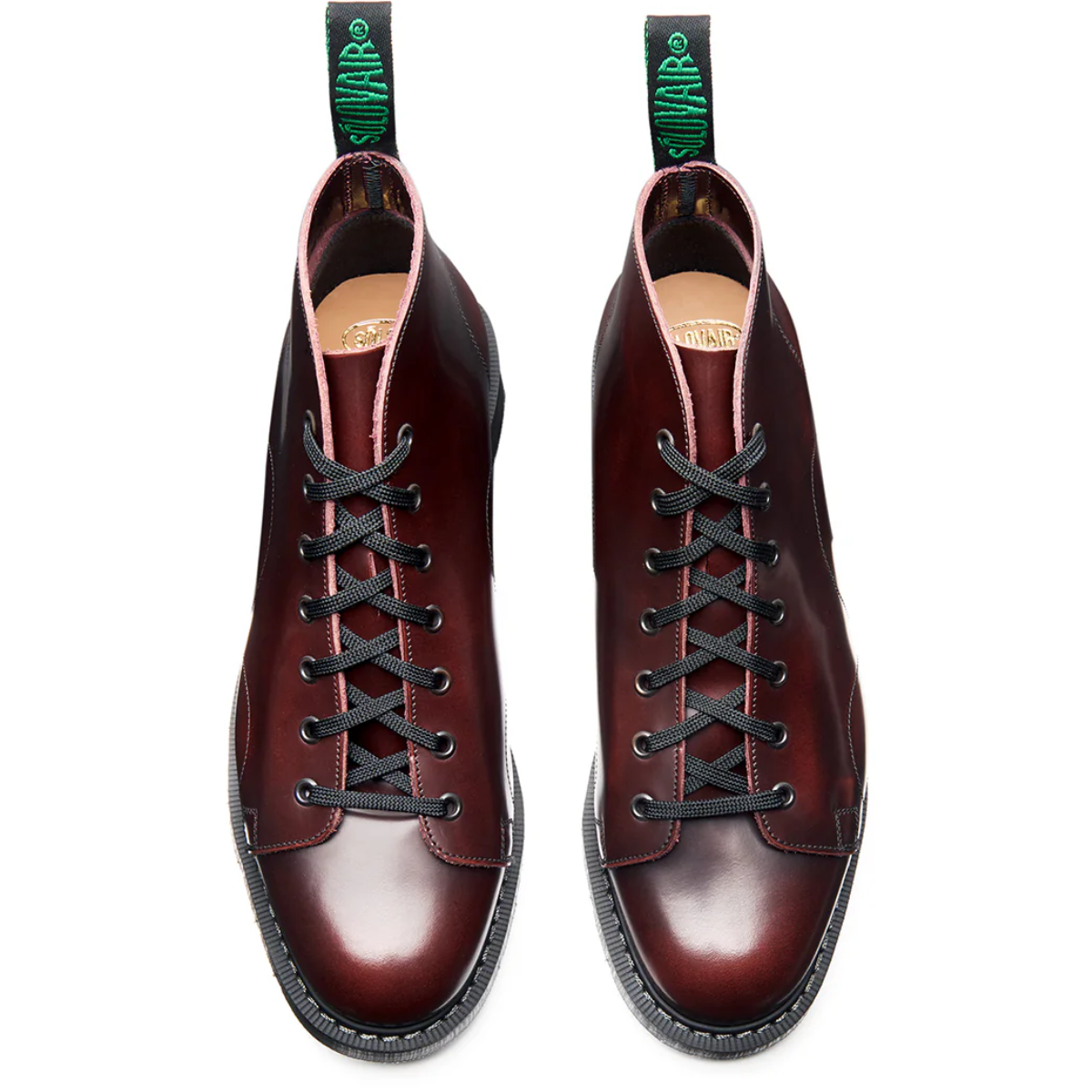 Solovair Monkey Boot in Burgundy Rub-off