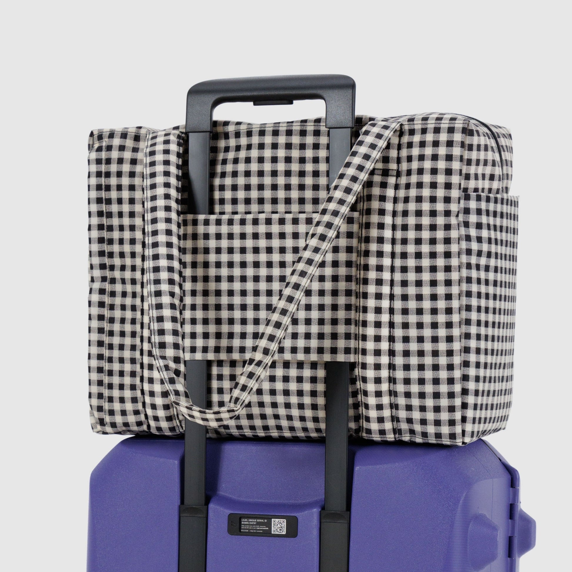 Baggu Small Cloud Carry-On in Black & White Gingham