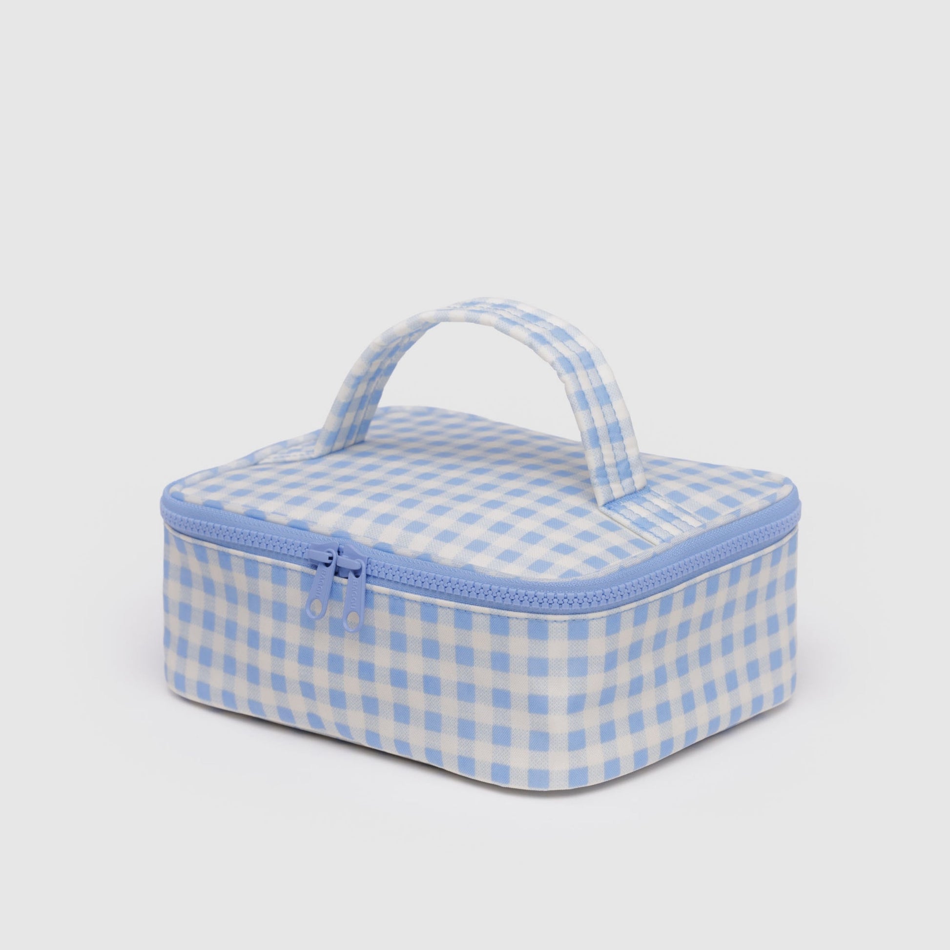 Baggu Small Cosmetic Case in Light Blue Gingham