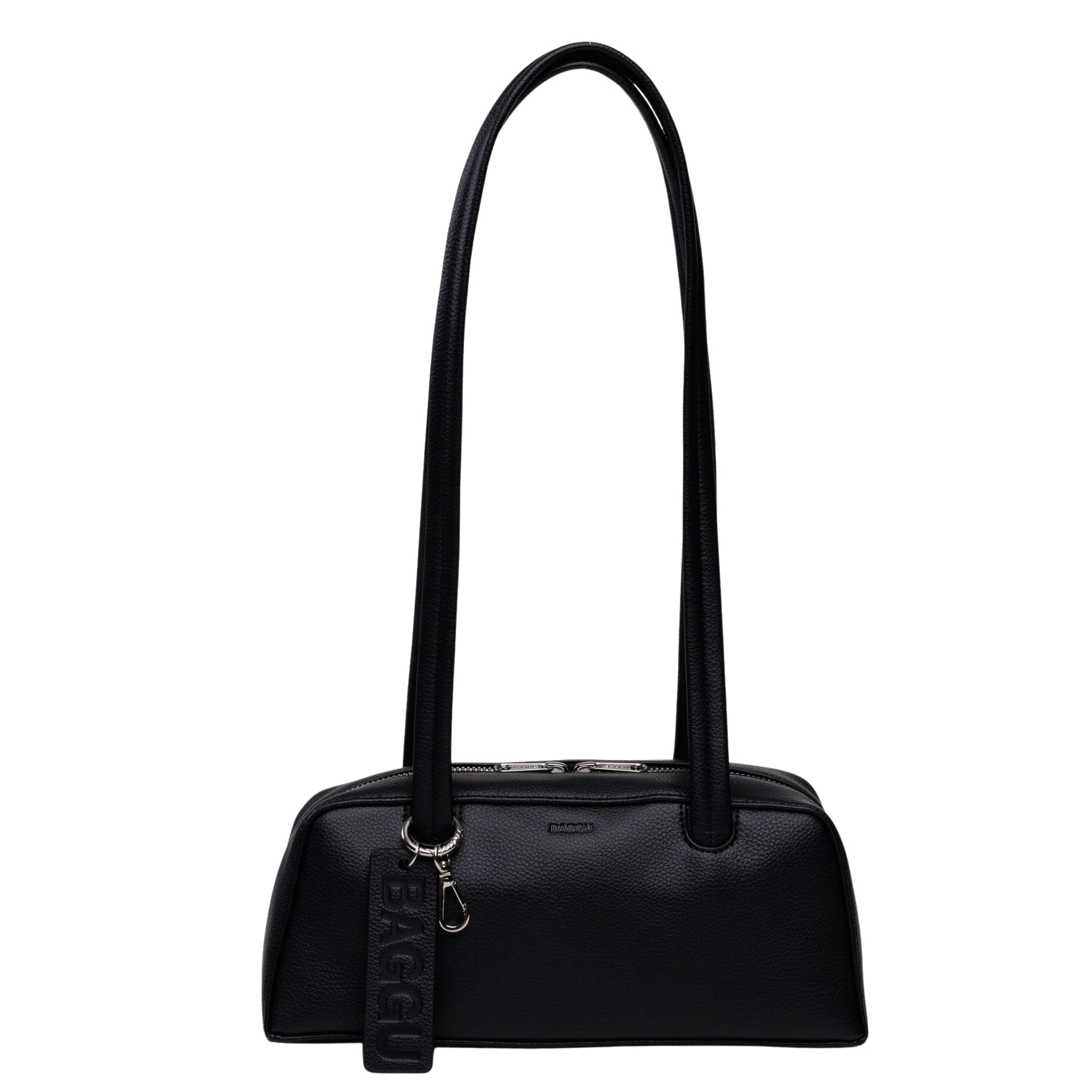 Baggu Small Recycled Leather Bowler Bag in Black