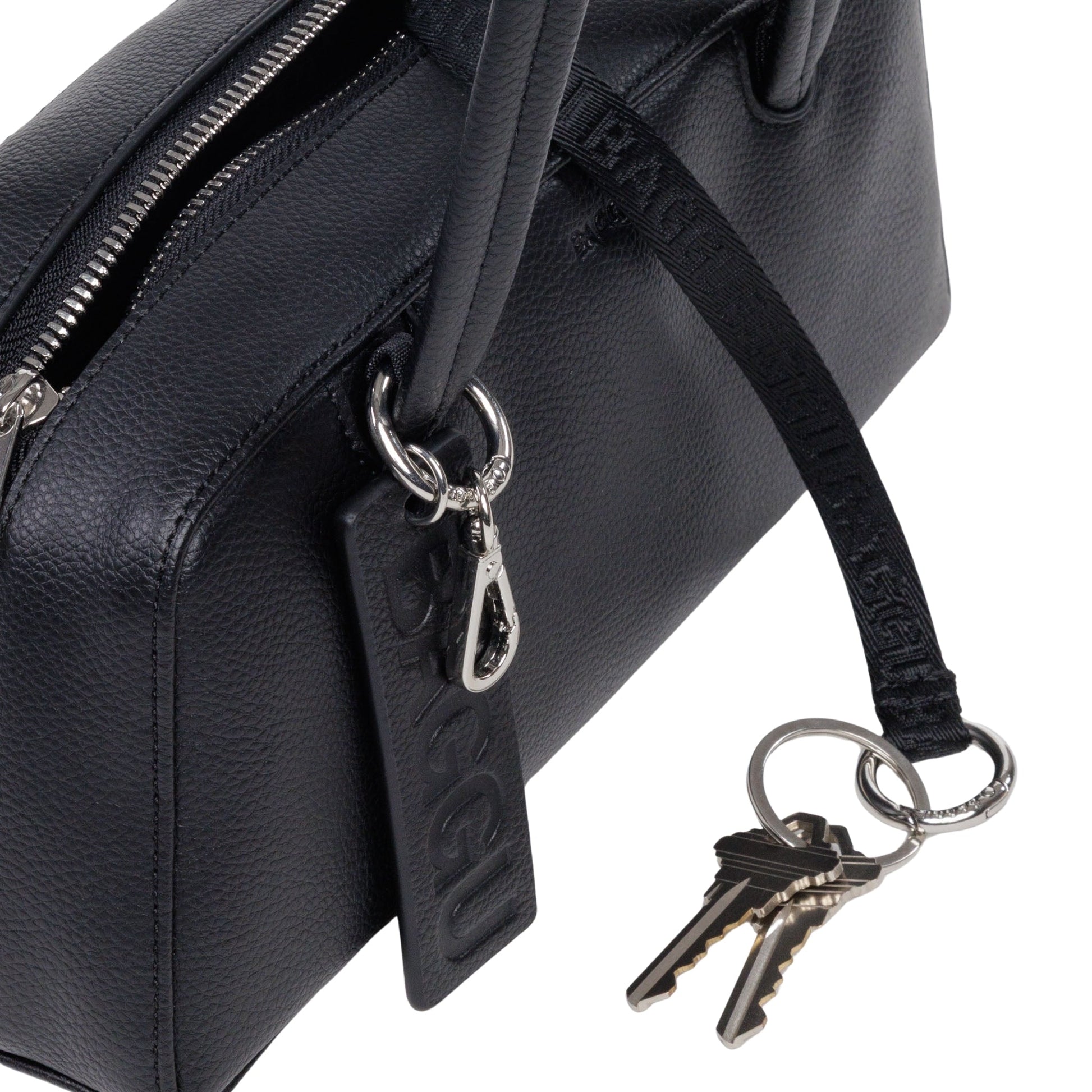 Baggu Small Recycled Leather Bowler Bag in Black