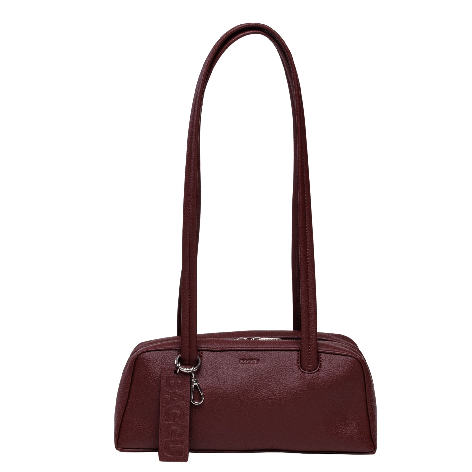 Baggu Small Recycled Leather Bowler Bag in Mahogany