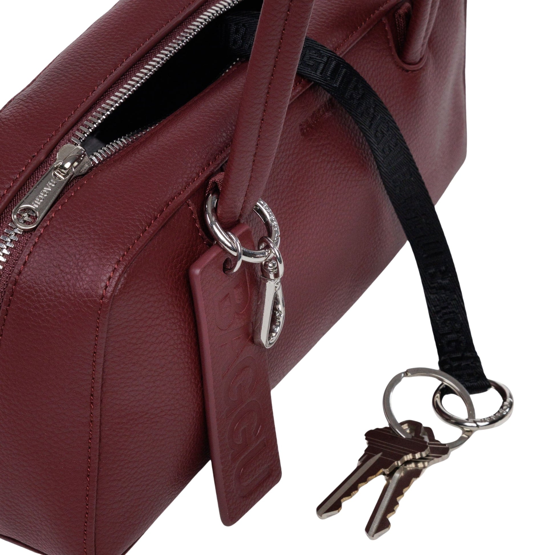Baggu Small Recycled Leather Bowler Bag in Mahogany