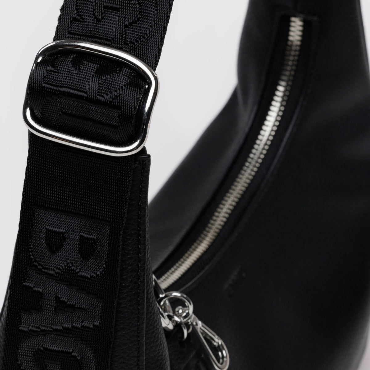 Baggu Small Recycled Leather Crescent Bag in Black