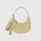 Baggu Small Recycled Leather Crescent Bag in Straw