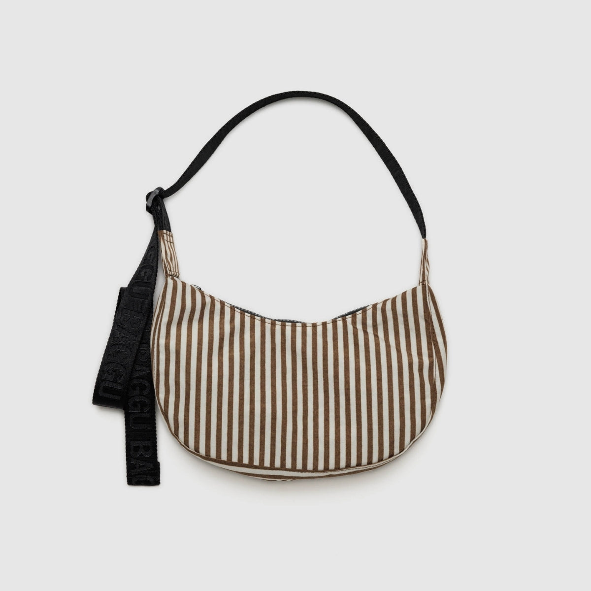 Baggu Small Nylon Crescent Bag in Brown Stripe