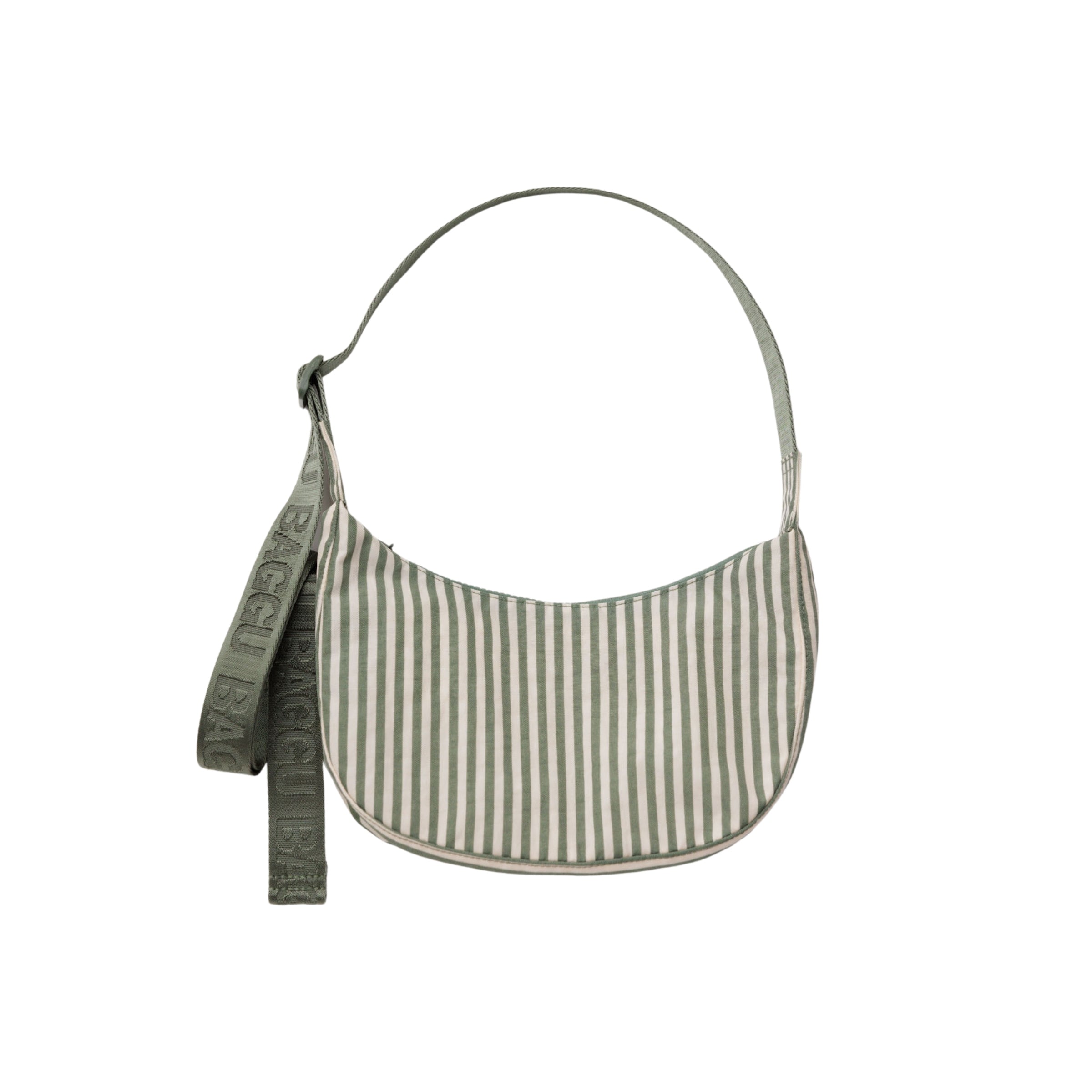 Baggu Small Nylon Crescent Bag in Sage Stripe