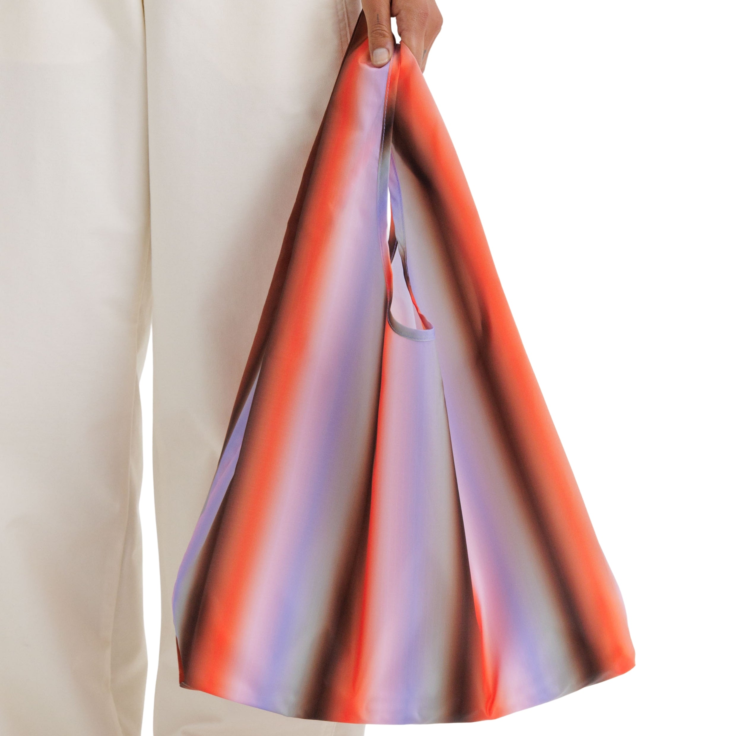 Baggu Standard Bag in Gradient Stripe Poppy & Lilac