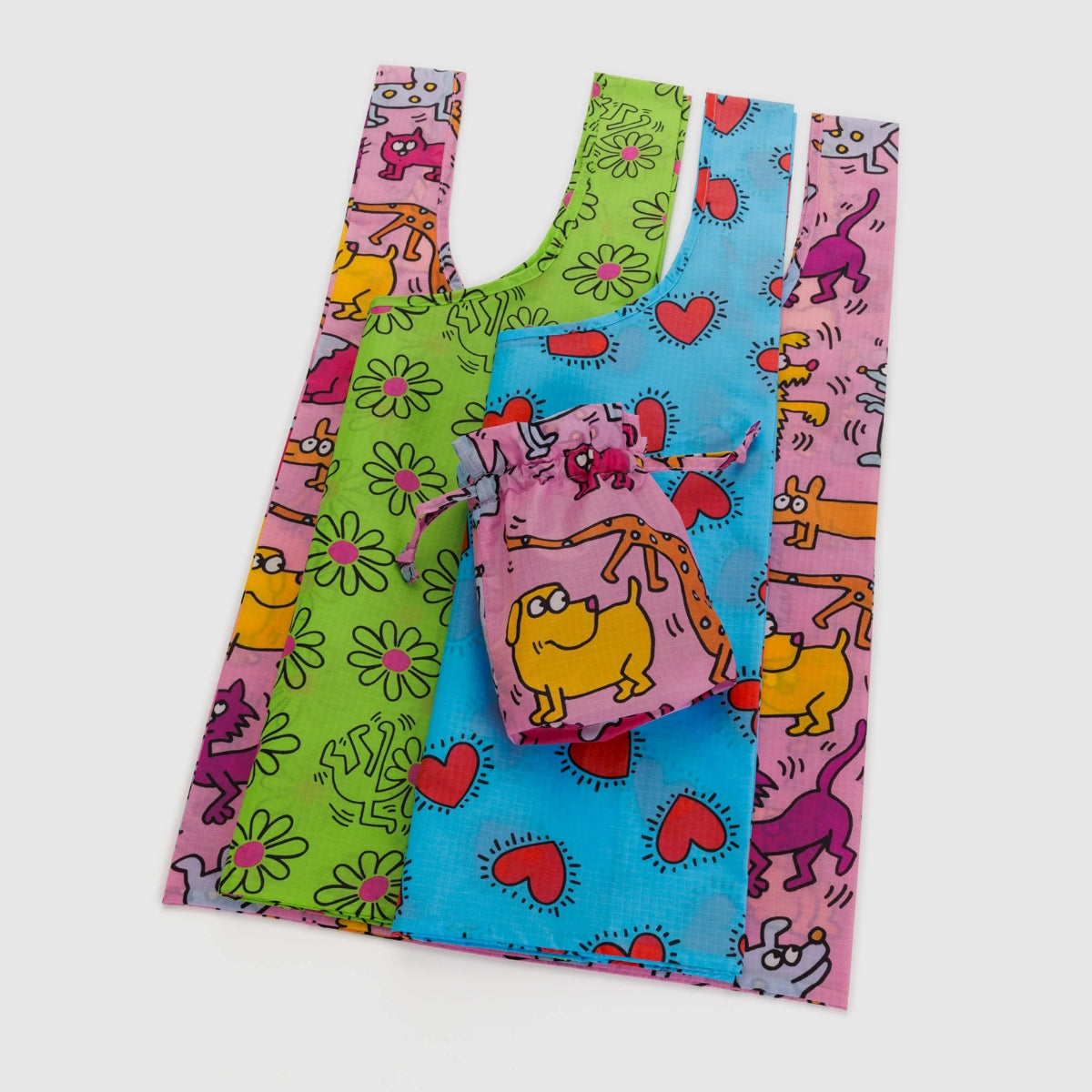 Baggu Standard Baggu Set of 3 in Keith Haring