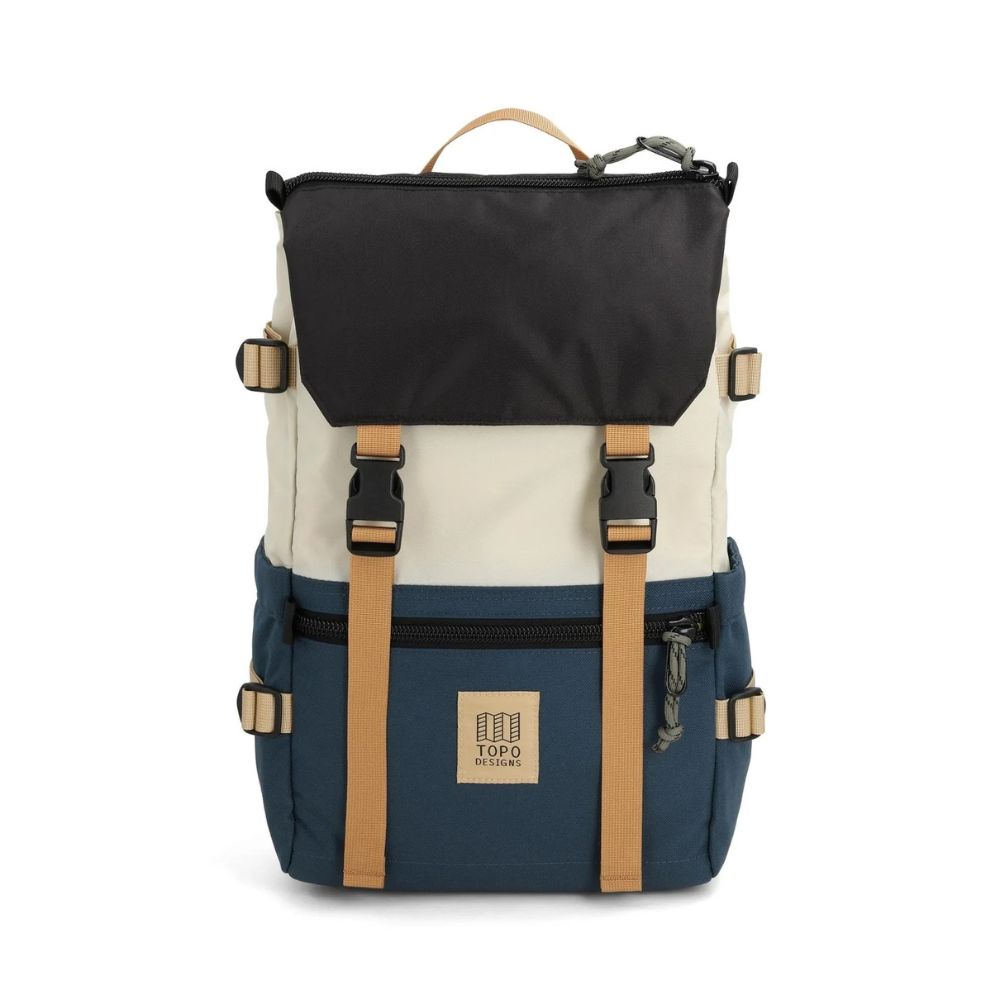 Topo Designs Rover Pack Classic in Bone White/Pond Blue