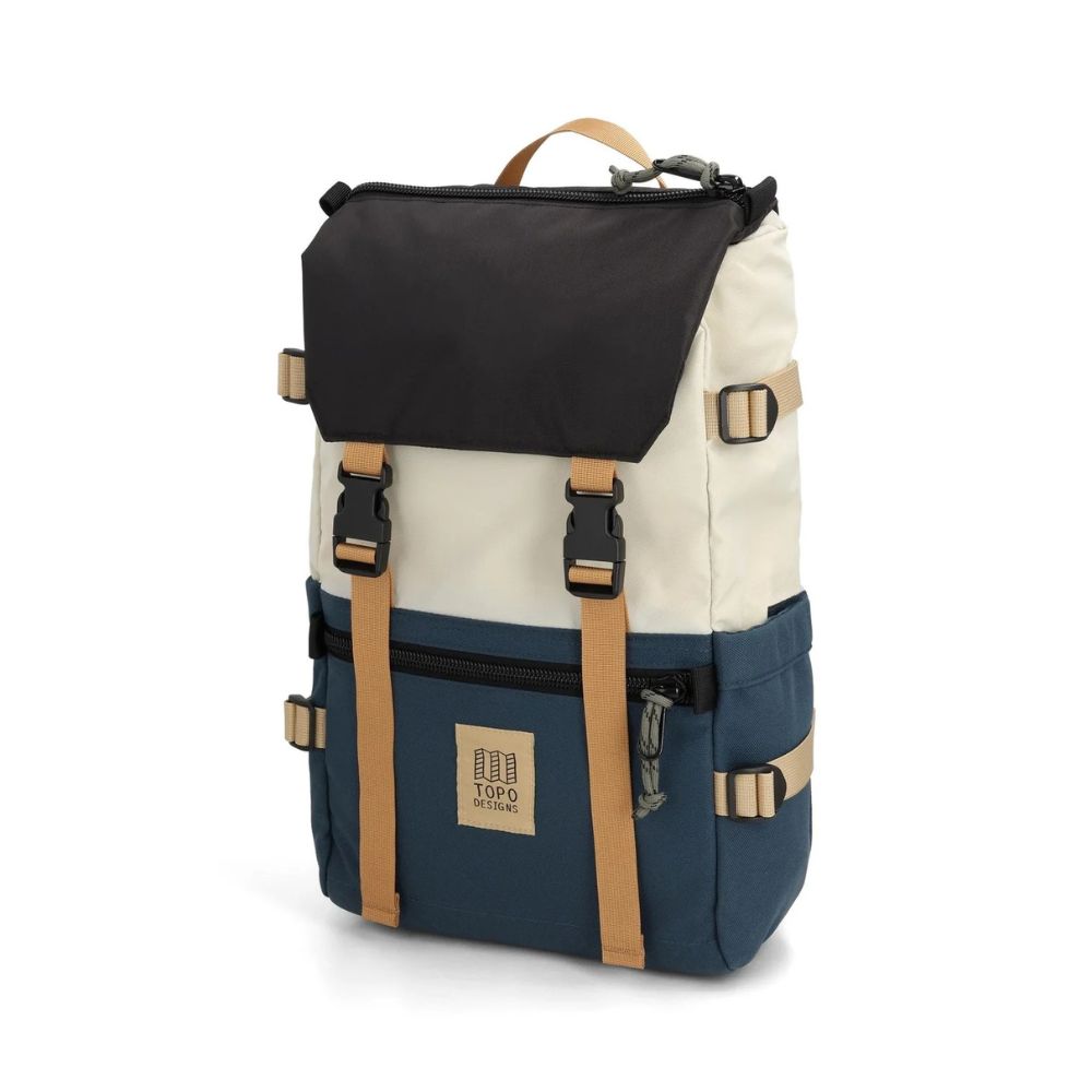 Topo Designs Rover Pack Classic in Bone White/Pond Blue