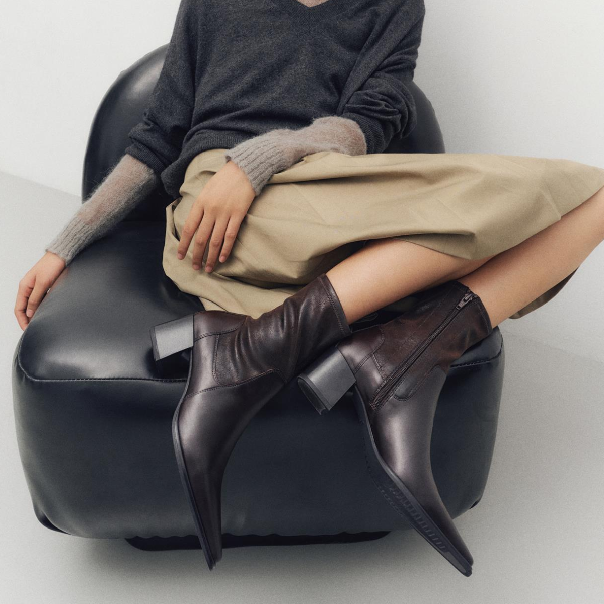 Vagabond Women's Giselle Boots in Brown Leather/Comb