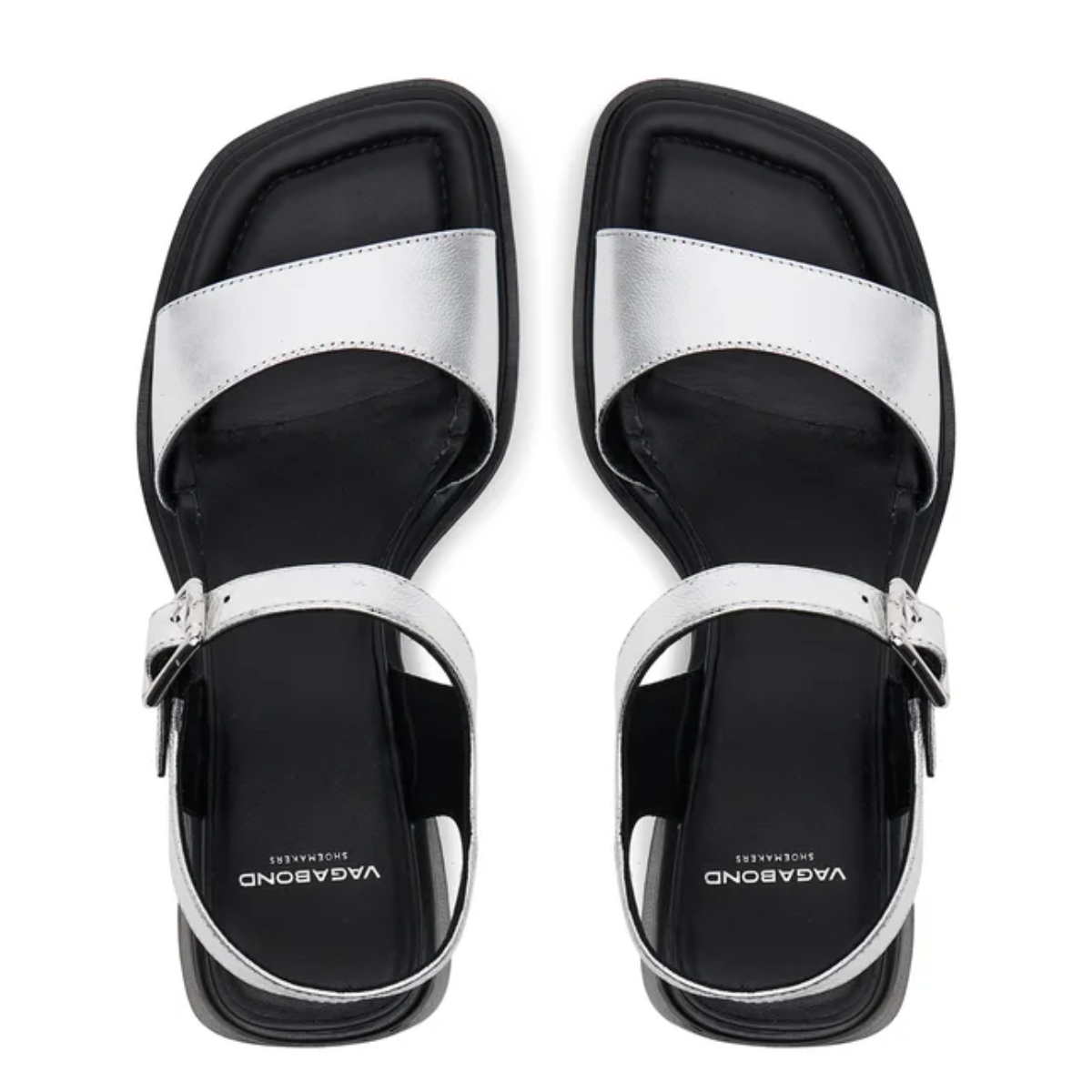 Vagabond Women&#39;s Ines Sandals in Silver Metallic Leather