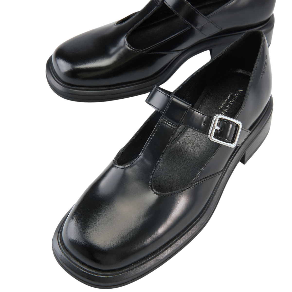 Vagabond Women's Ellis Shoes in Black Polished Leather