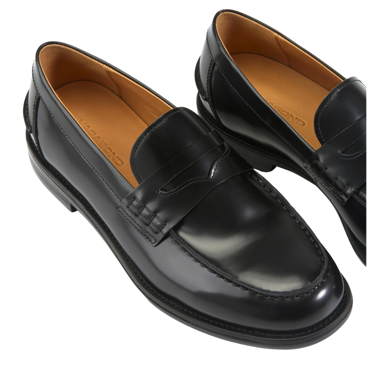 Vagabond Men's Steven Loafers in Black Polished Leather