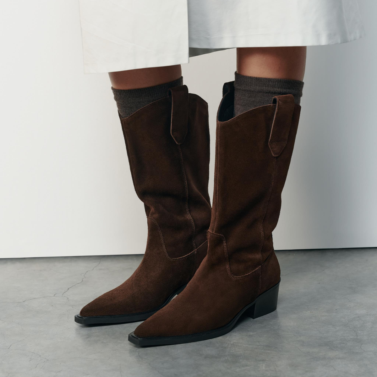 Vagabond Women's Kelsey Tall Boots in Dark Brown Suede