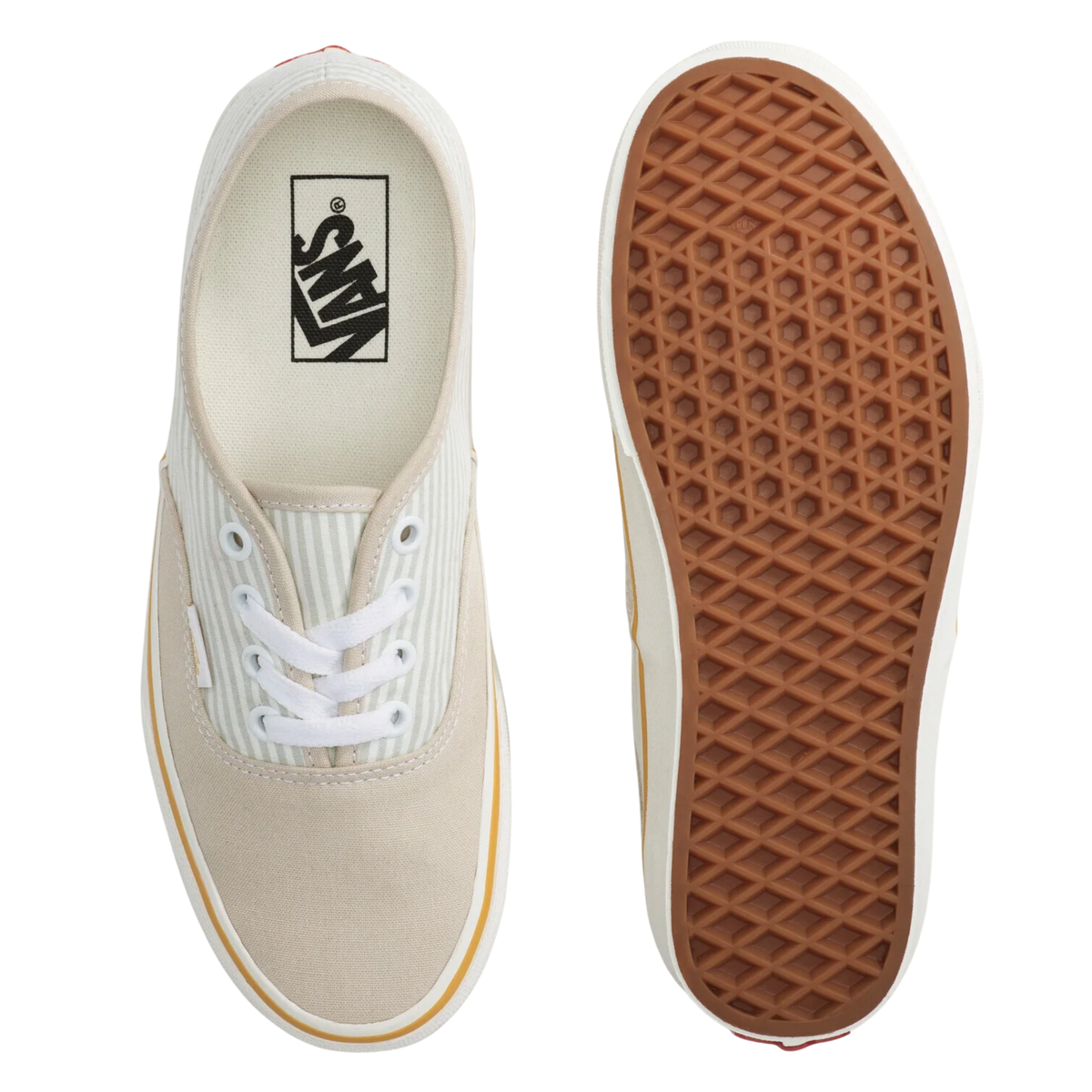 Vans Women's Authentic Stripes Skate in Space Yellow
