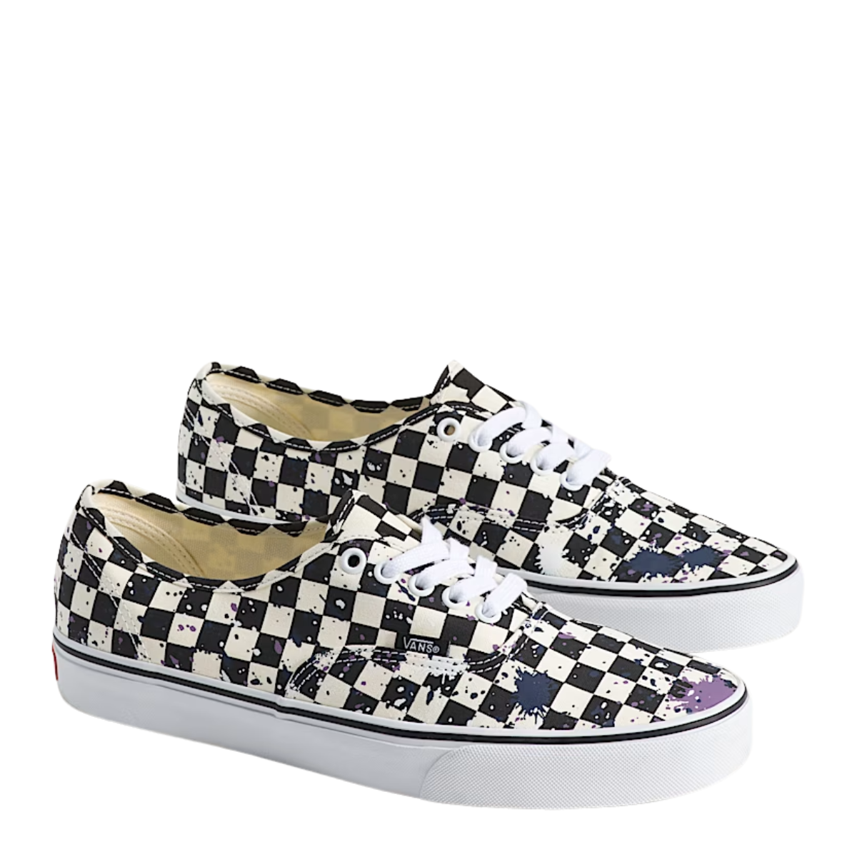 Vans Men's Authentic in Splatter Checkerboard Black
