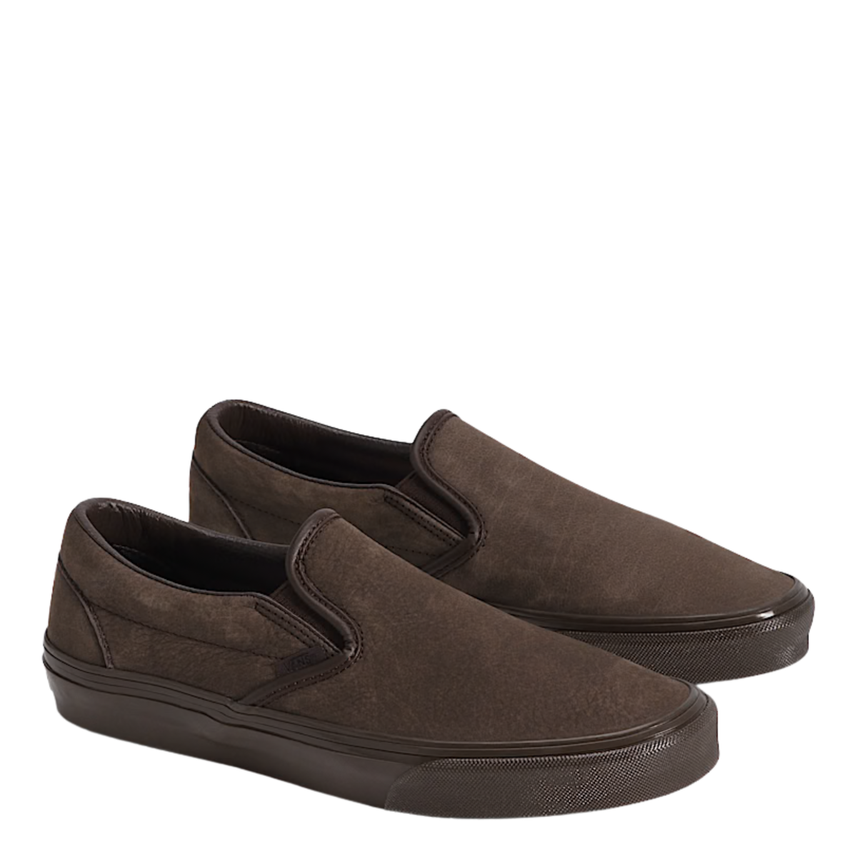 Vans Men's Classic Slip-On in Leather Brown/Brown