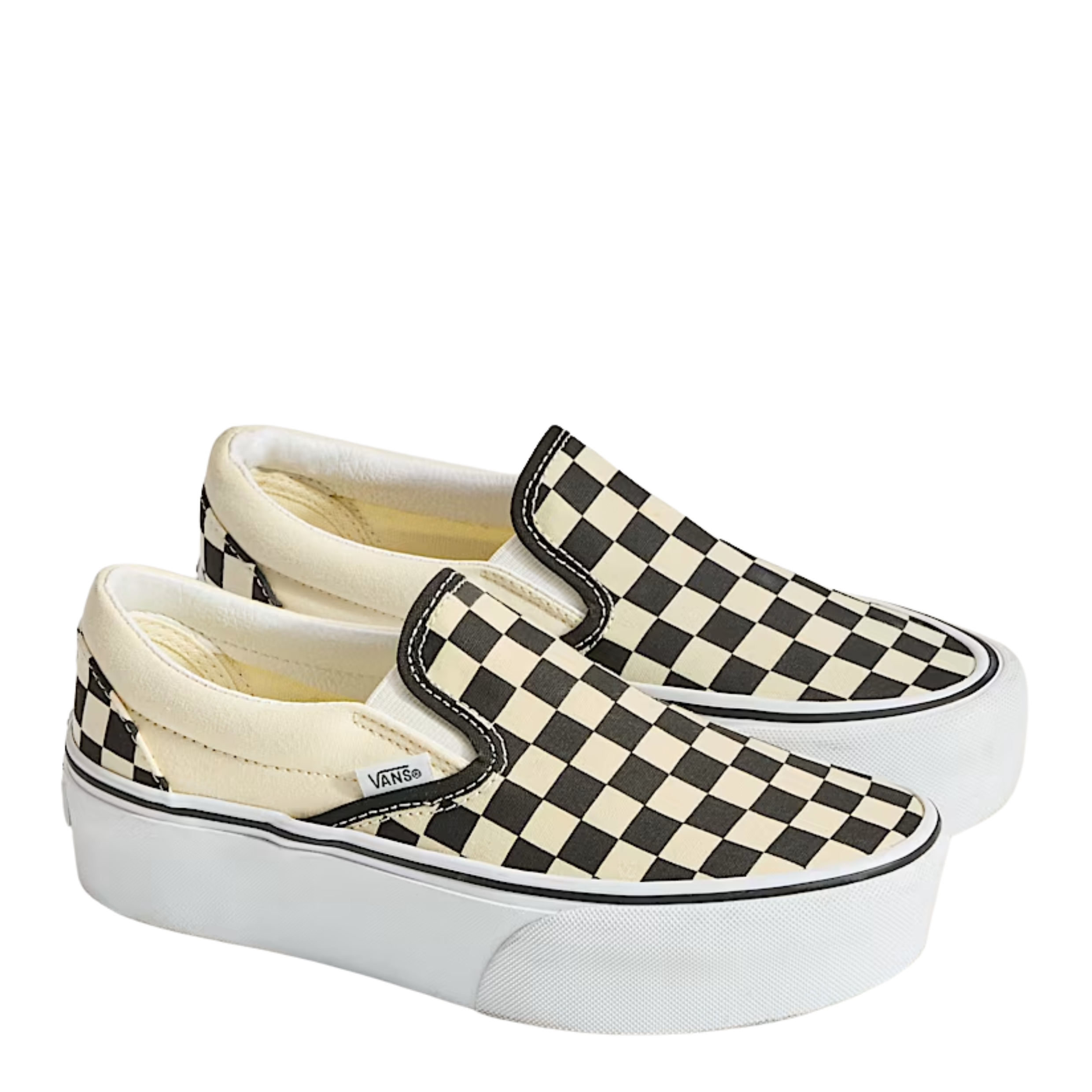 Vans Women's Slip-On Stackform in Checkerboard Black/Classic White