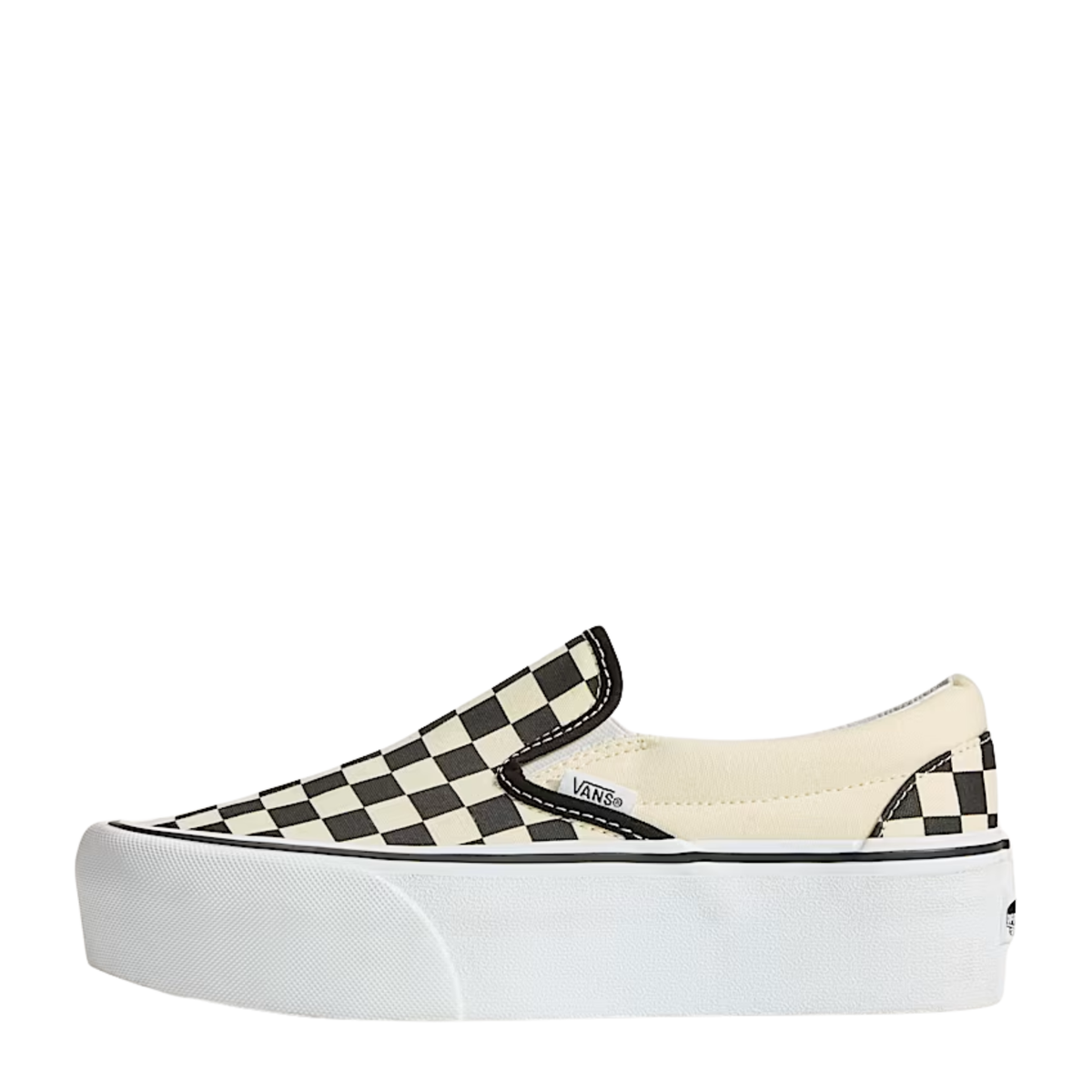 Vans Women's Slip-On Stackform in Checkerboard Black/Classic White