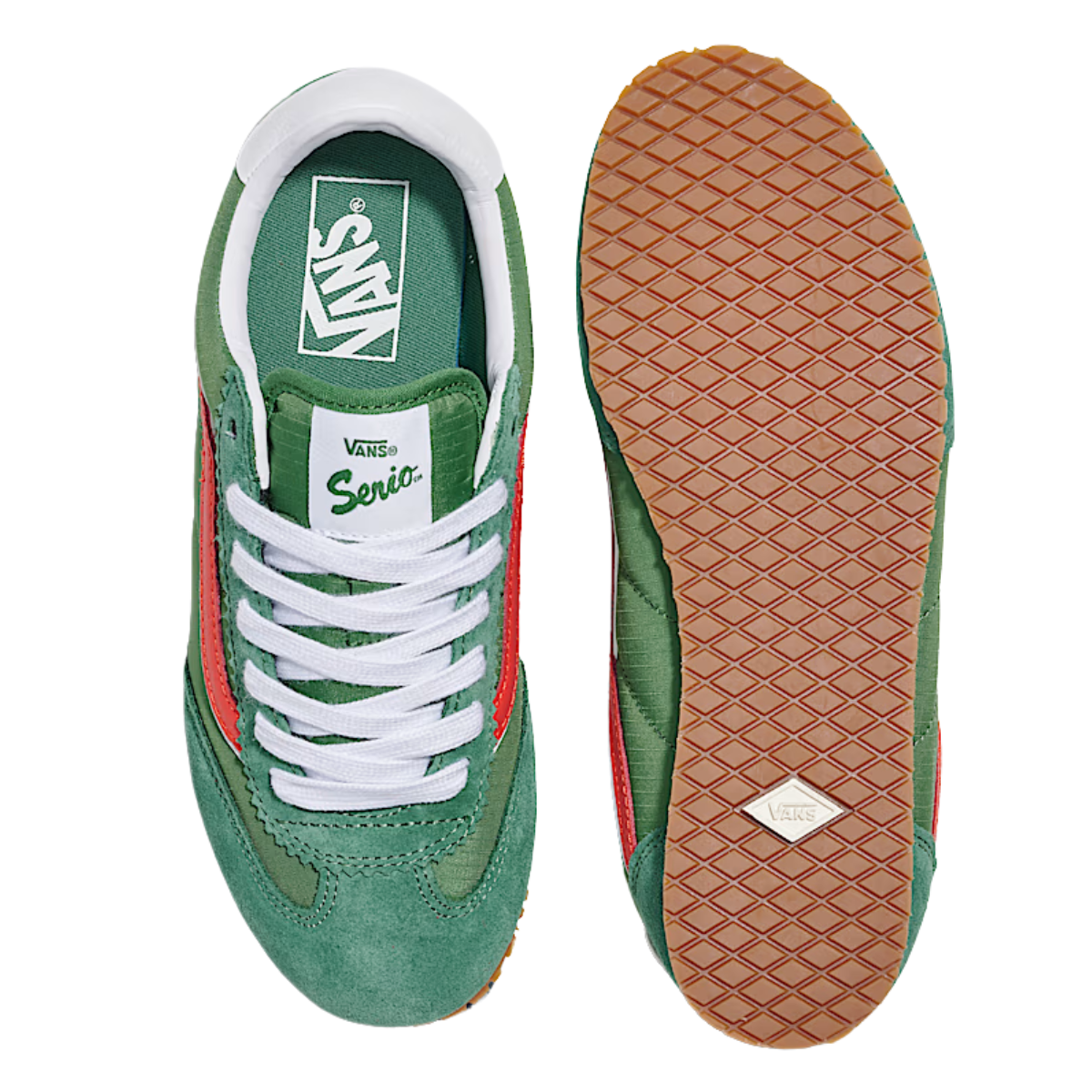 Vans Women's Super Lowpro in Fairway Green/Red