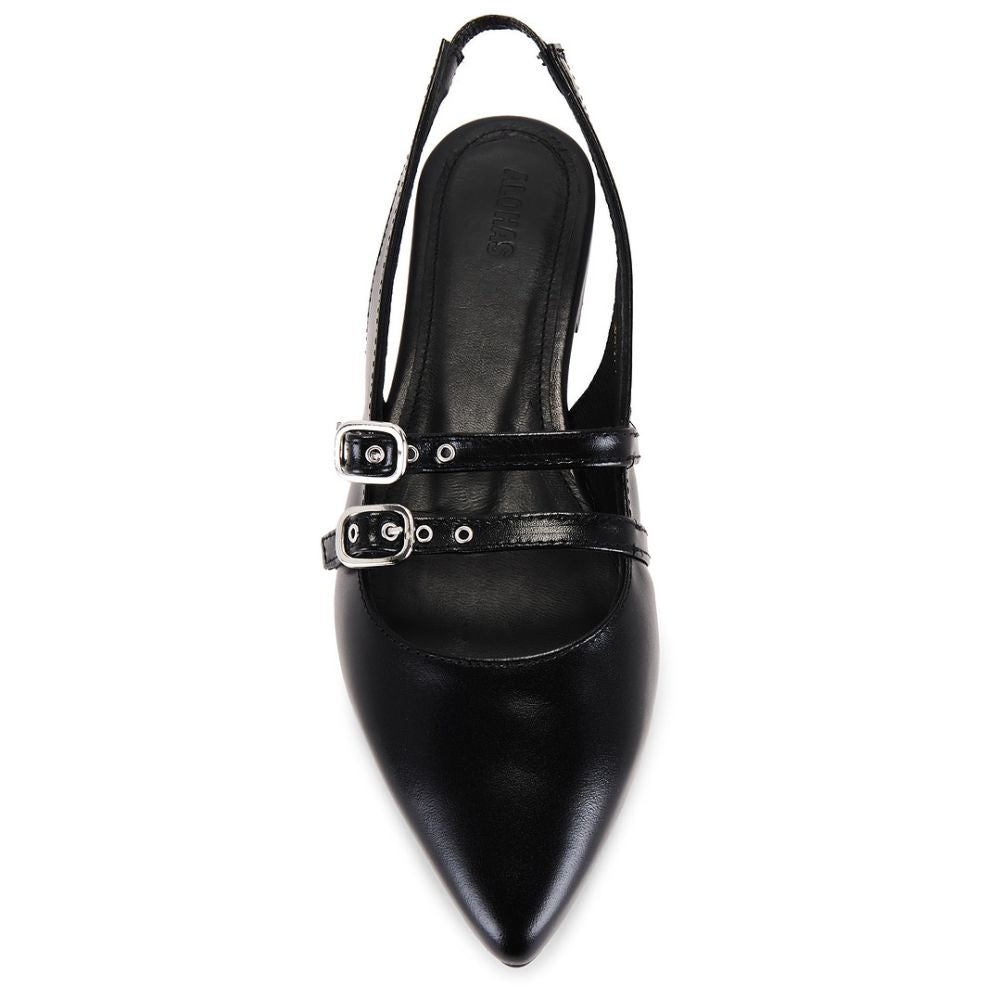 Alohas Women's Wren Leather Pumps in Black