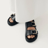 Alohas Women's Harper Leather Sandals in Black - Getoutside Shoes